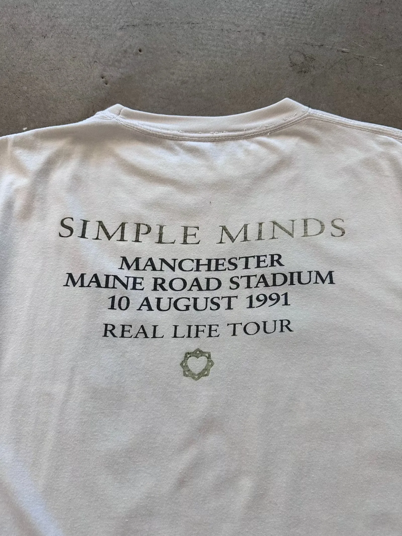 1991 Simple Minds Real Life Manchester Gig T-Shirt - M