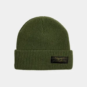 ANTI-HERO STOCK EAGLE LABEL CUFF BEANIE - OLIVE/BLACK