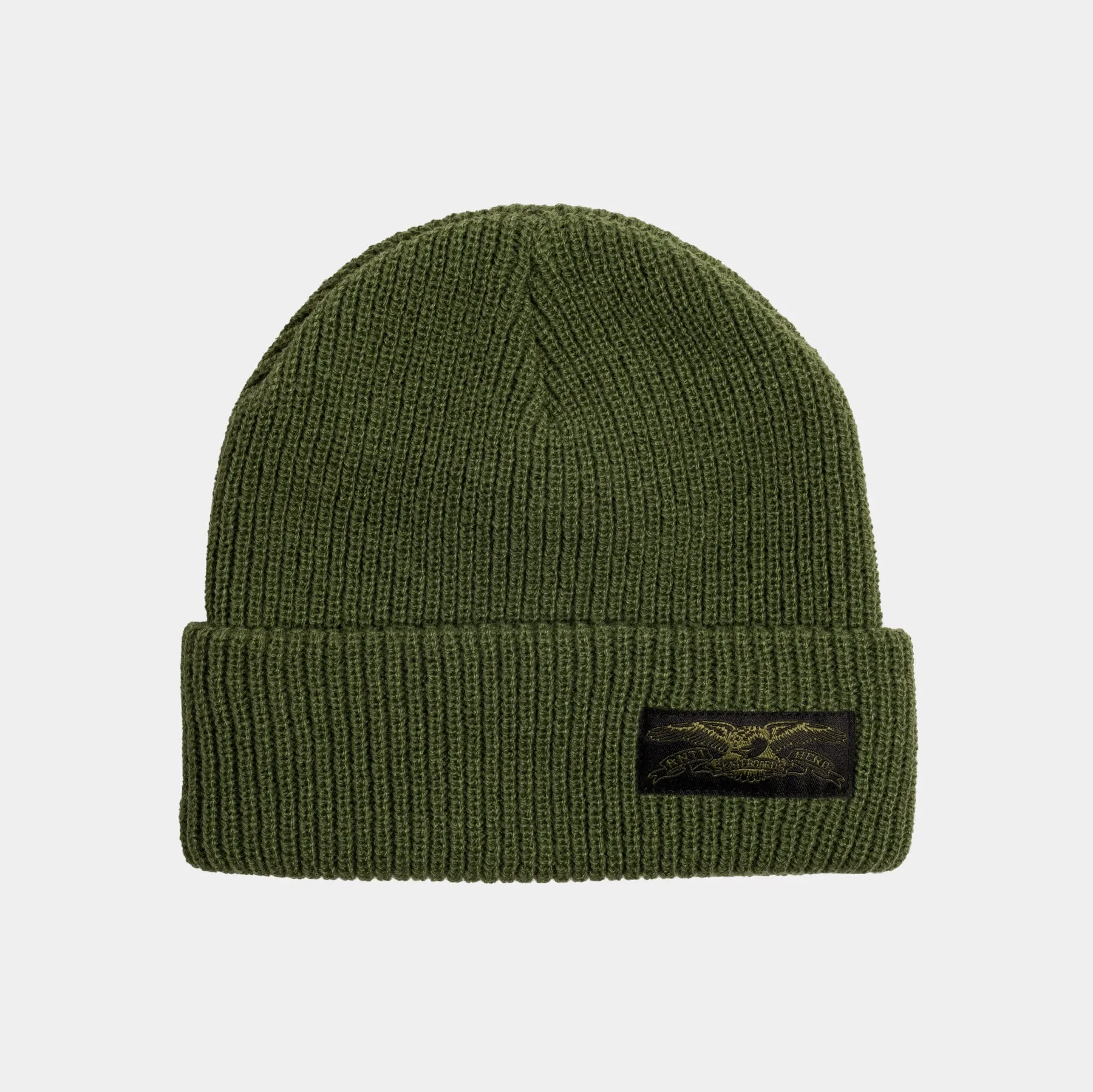 ANTI-HERO STOCK EAGLE LABEL CUFF BEANIE - OLIVE/BLACK