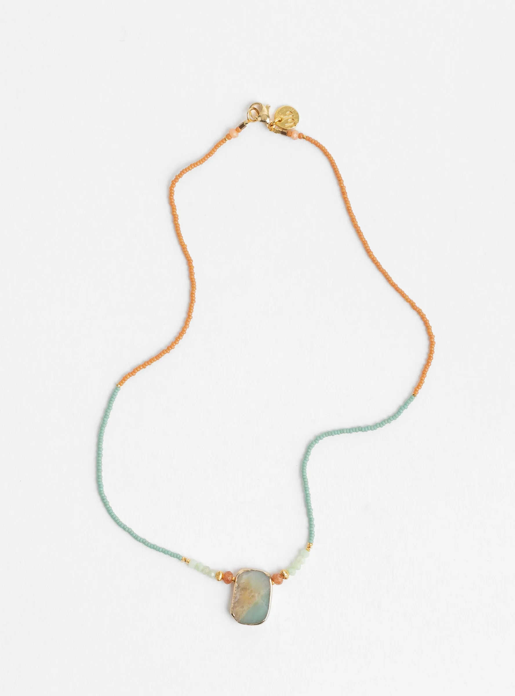 Big Electroplated Amzonite Necklace Blue