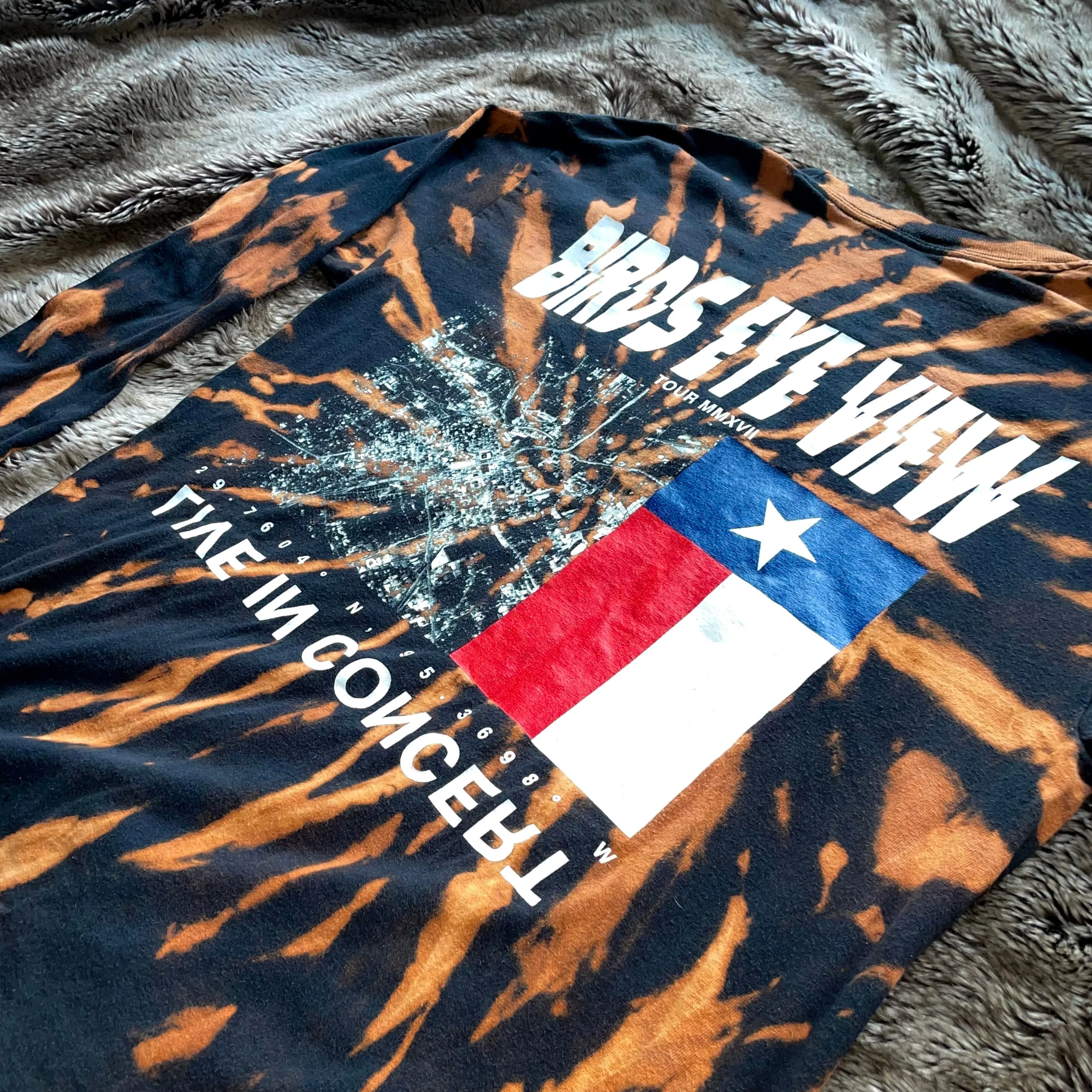 Birds Eye View Tour Texas Flag Exclusive Tee (Bleached)