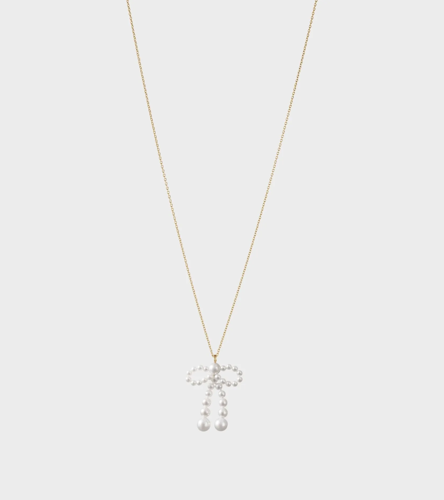 Bow Simple Necklace Gold