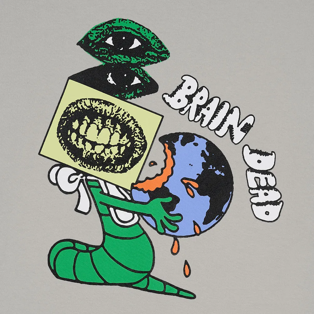 BRAIN DEAD WORM FOOD T-SHIRT // CEMENT