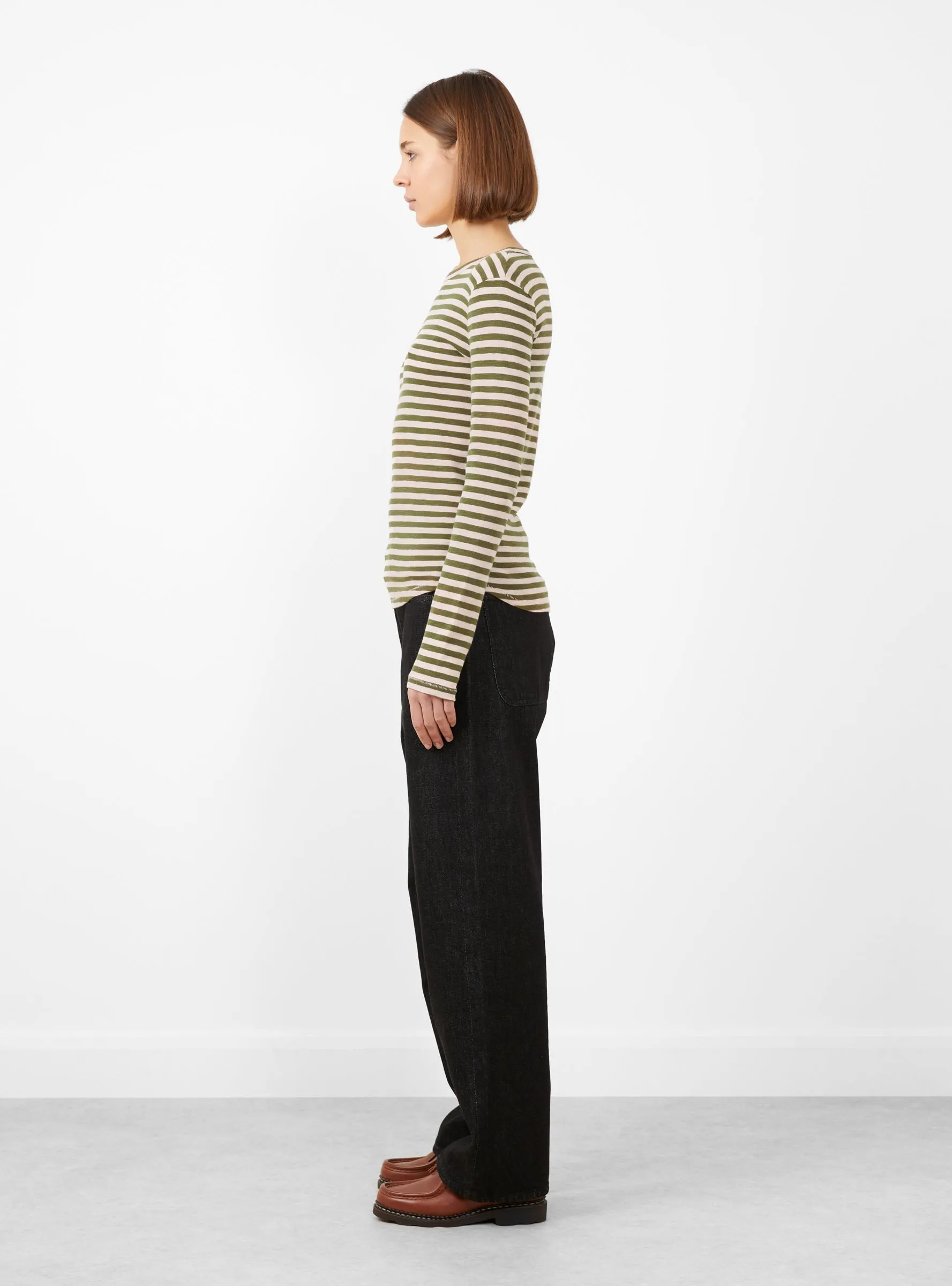 Charlotte Long Sleeve Top Pink and Olive