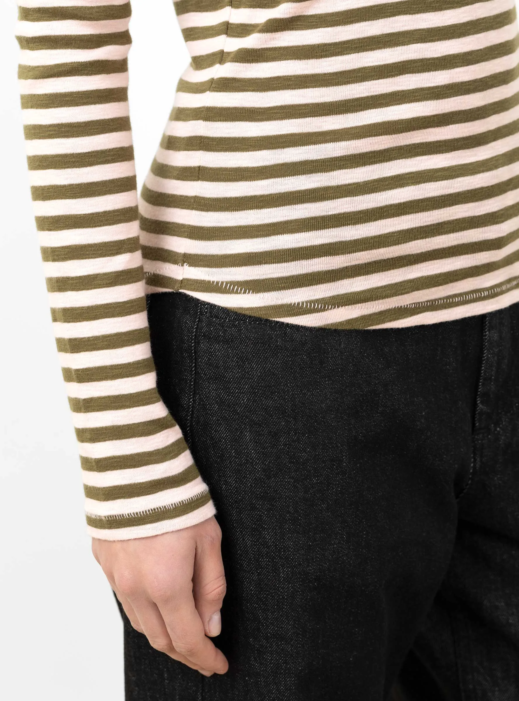 Charlotte Long Sleeve Top Pink and Olive