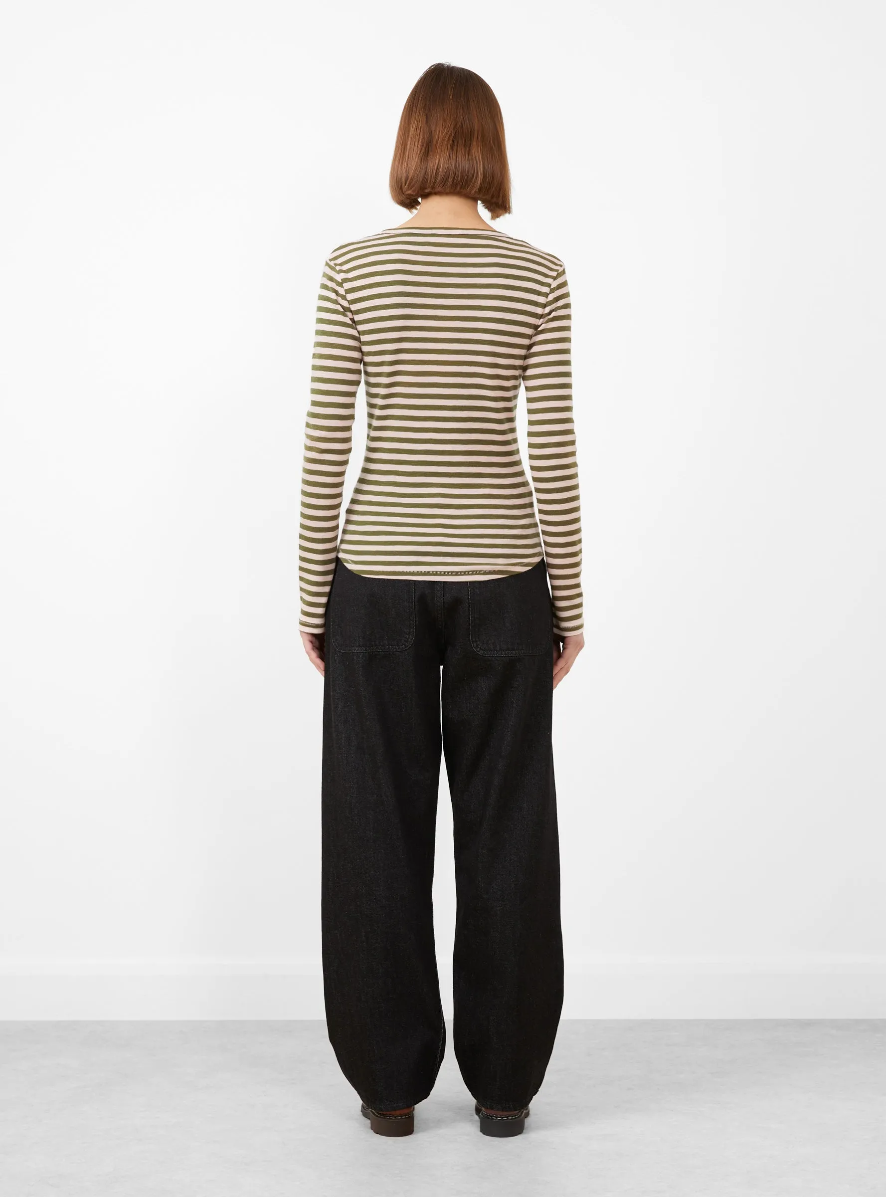 Charlotte Long Sleeve Top Pink and Olive