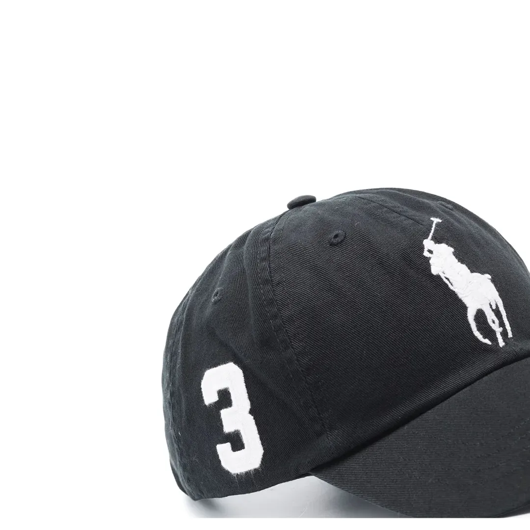 CLASSIC SPORT BIG POLO PONY LOGO CAP BLACK
