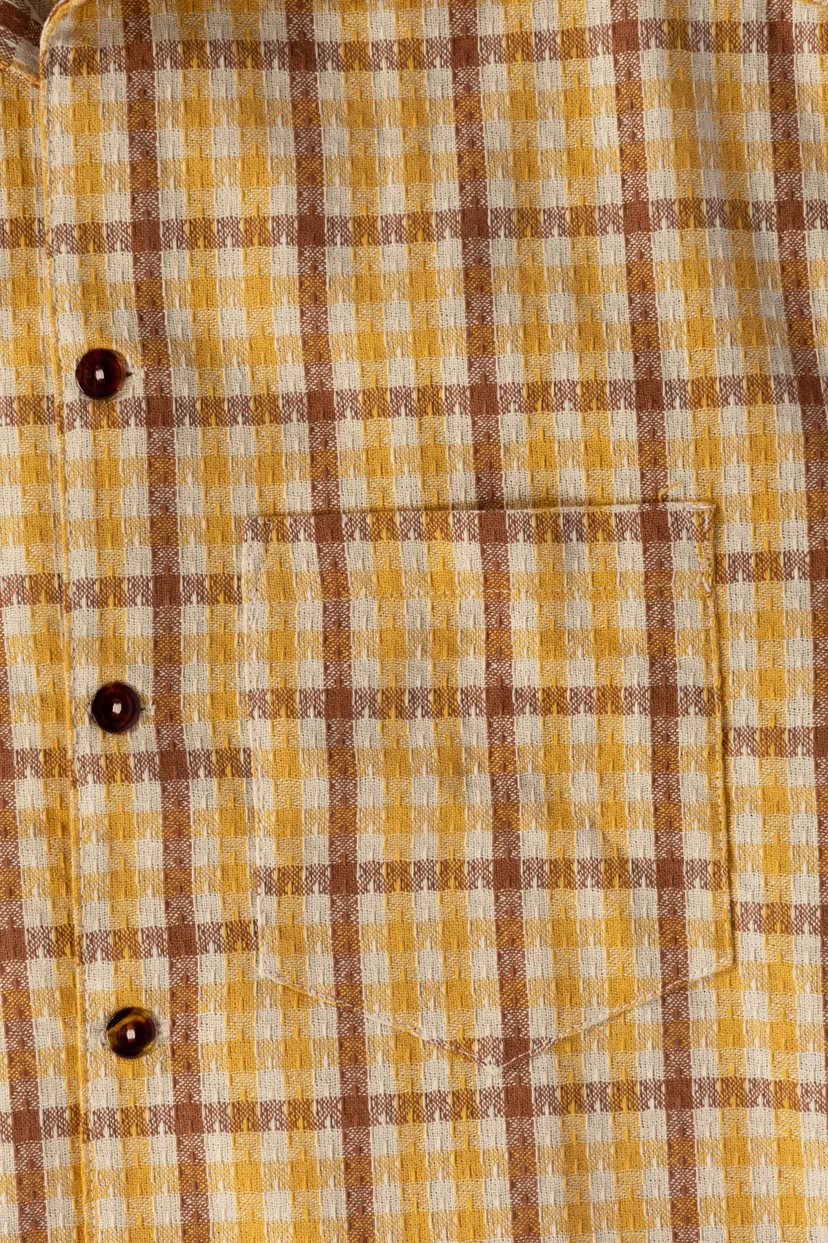 Curtain Check Camp Shirt - Mustard