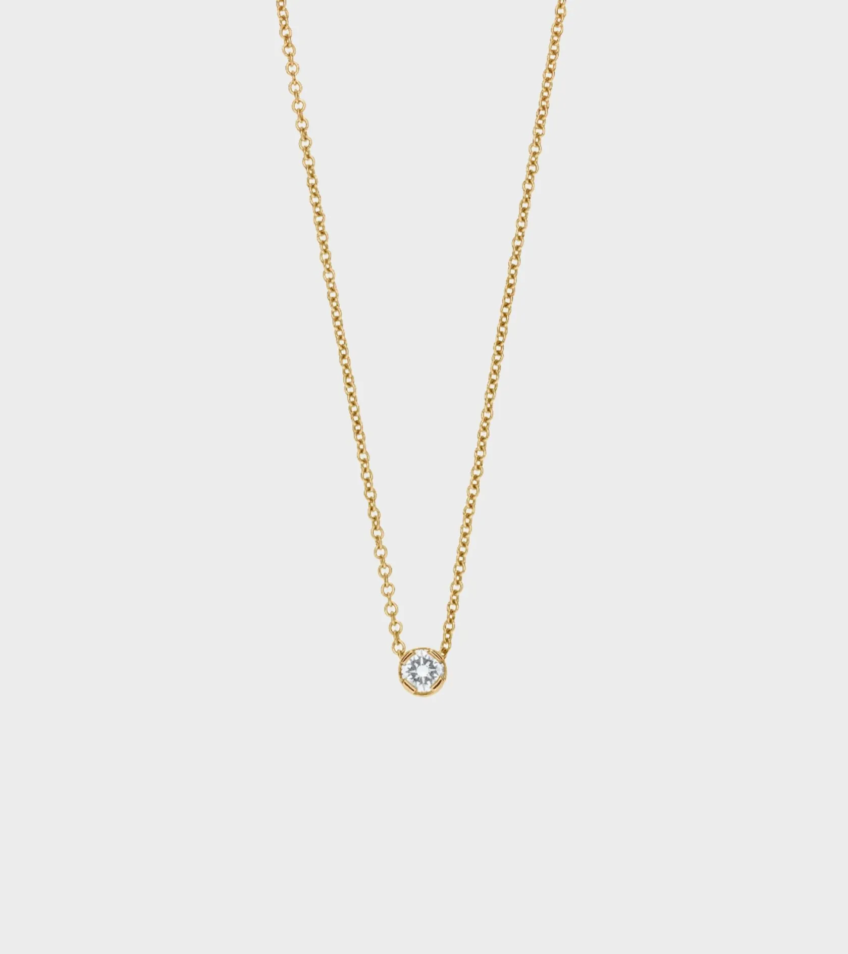 Diamond Simple Necklace Gold