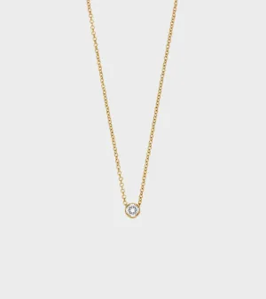 Diamond Simple Necklace Gold