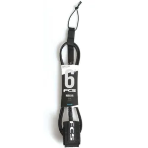 FCS CLASSIC REGULAR LEASH 6' NEGRO | INVENTO DE SURF PARA USO DIARIO