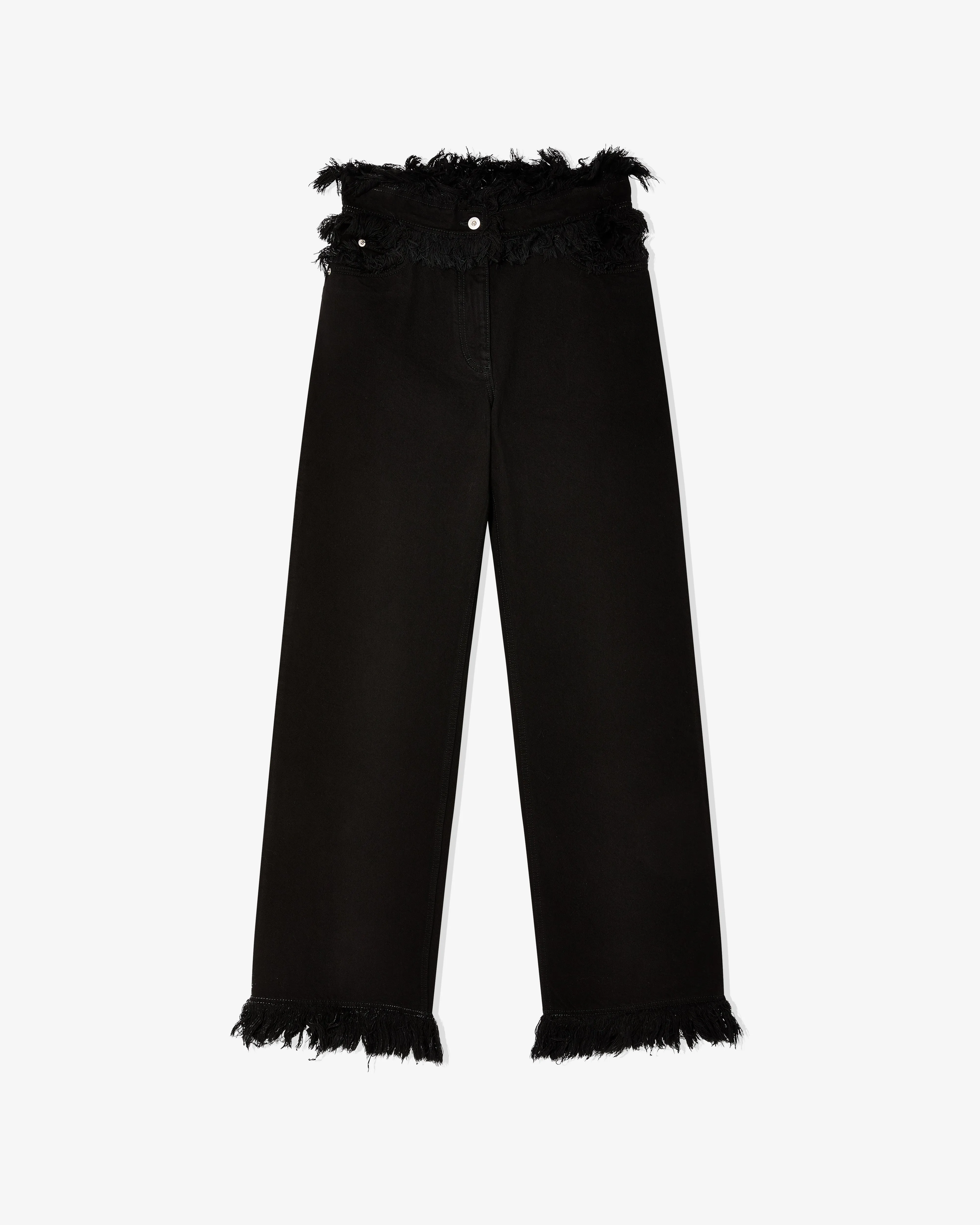 Ferragamo - Women's Frayed-Edge Trousers - (Black)