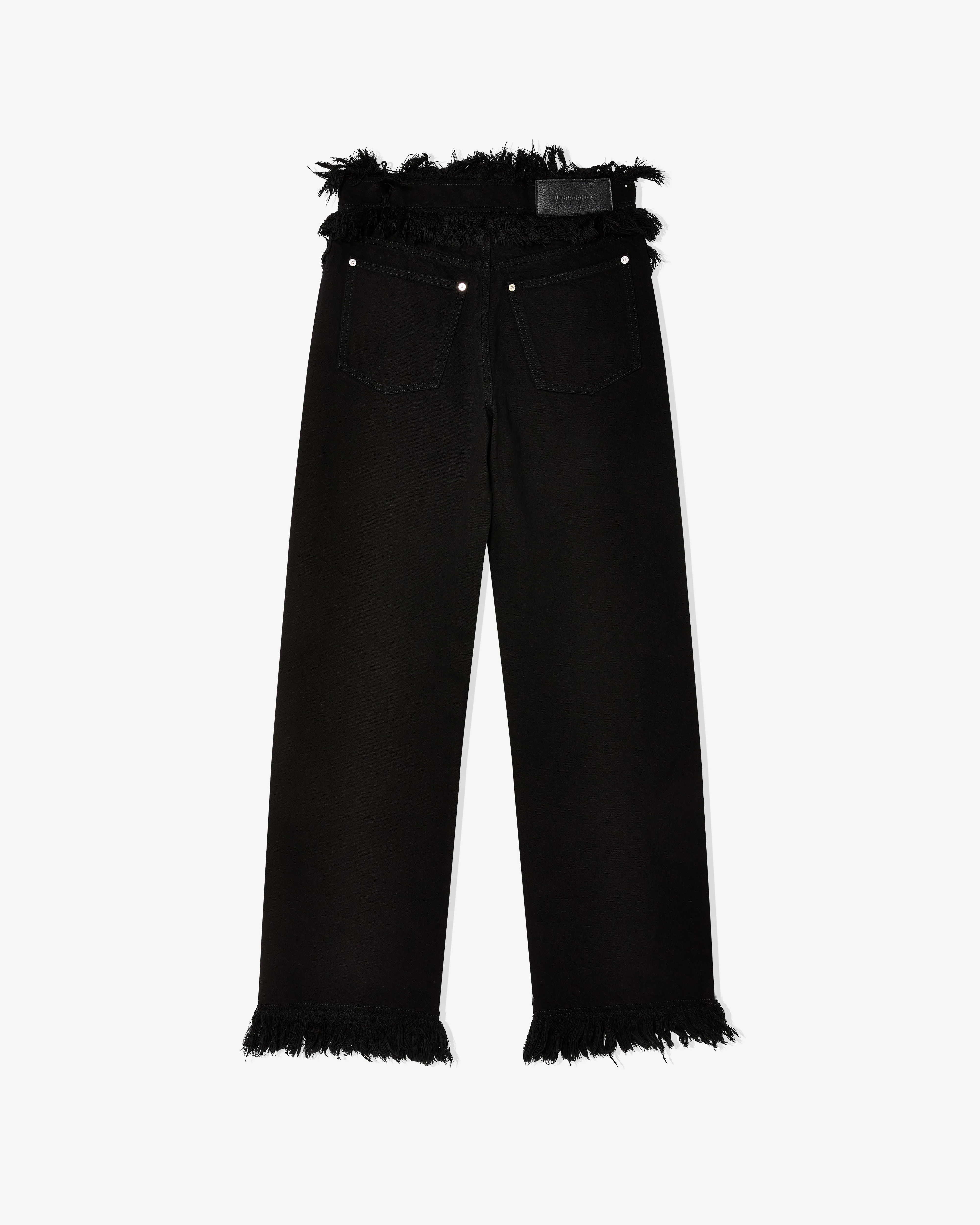 Ferragamo - Women's Frayed-Edge Trousers - (Black)