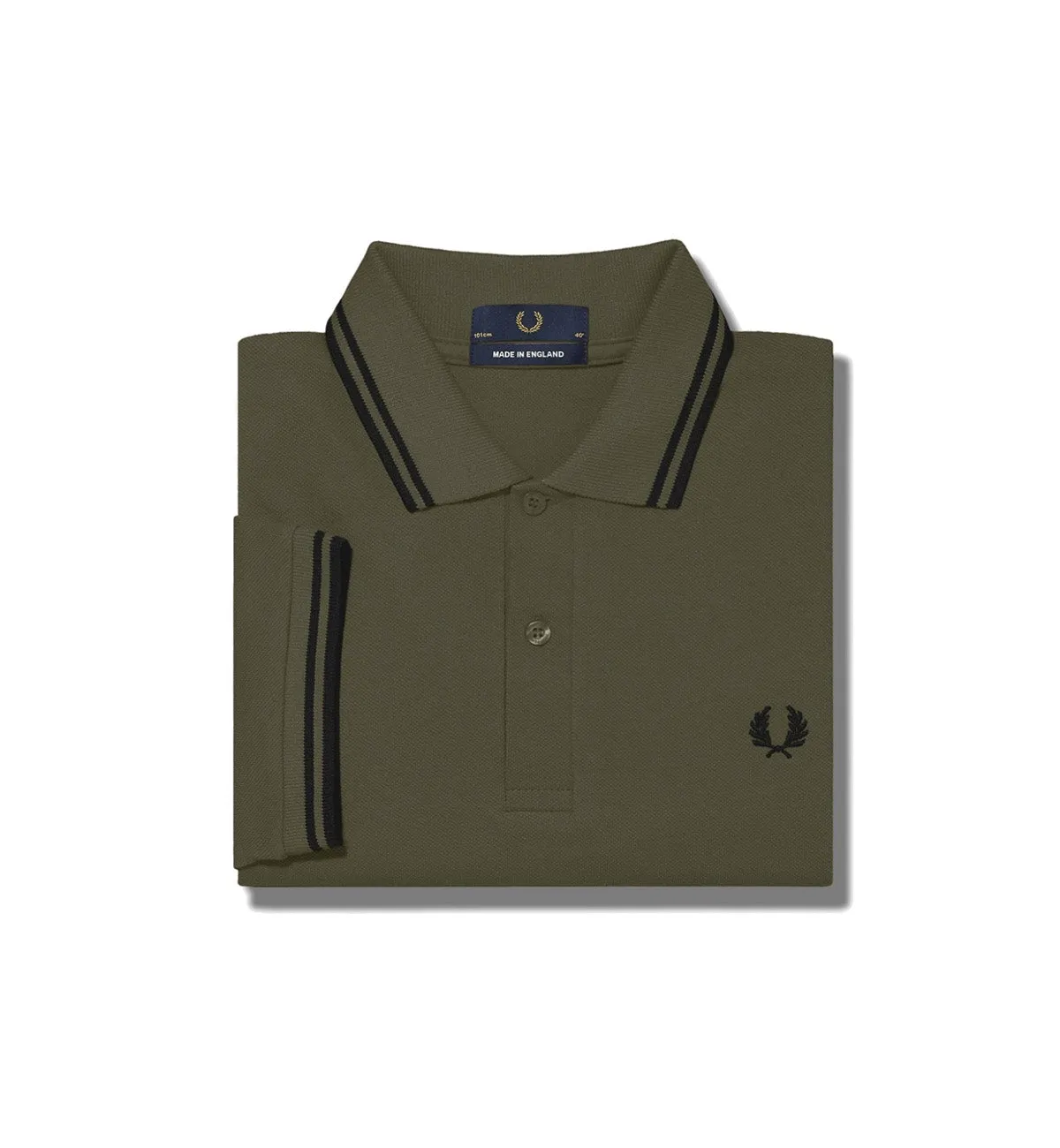 Fred Perry Black Double Stripe Green Polo Shirt