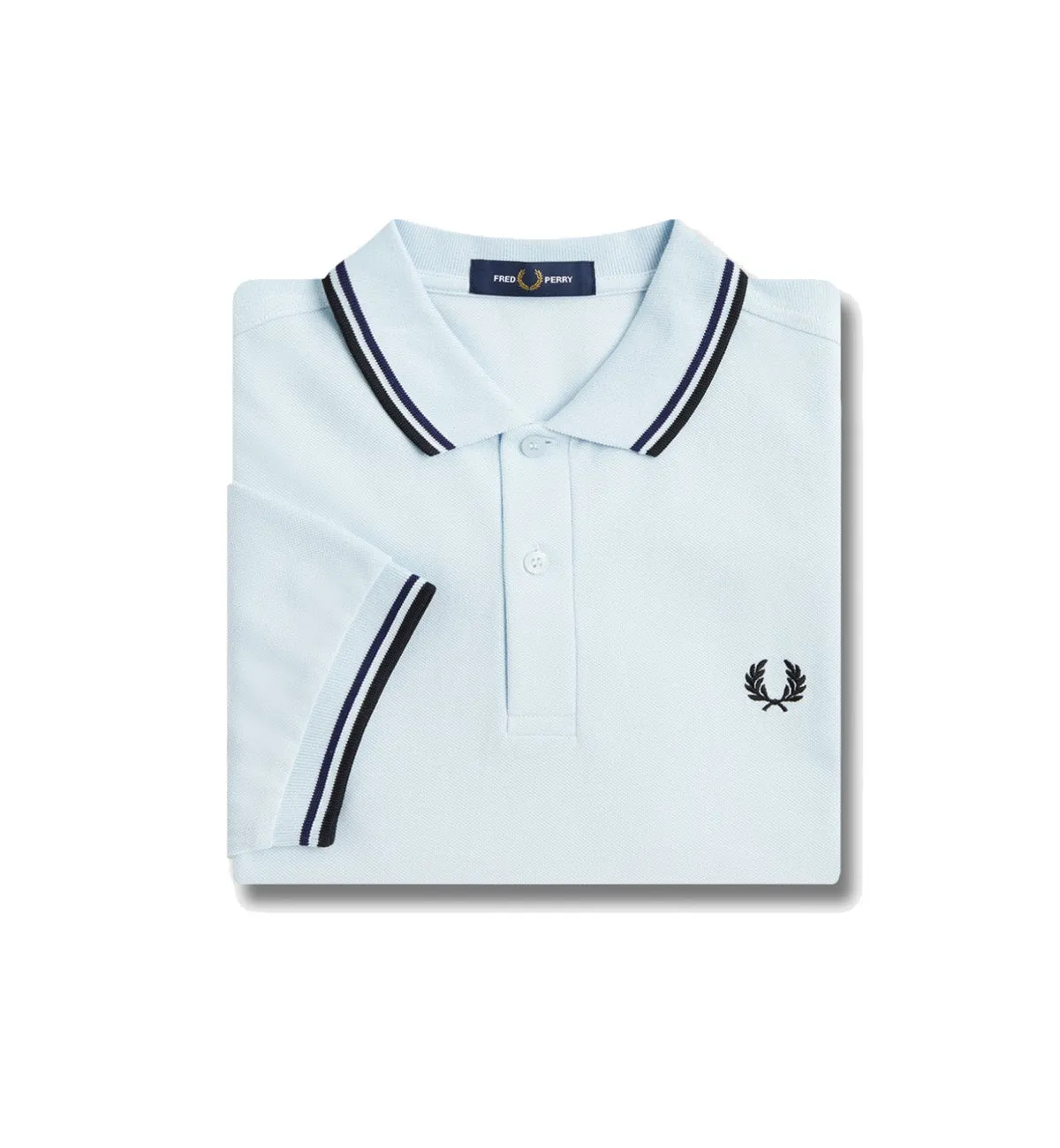 Fred Perry Black Double Stripe Light Ice Polo Shirt