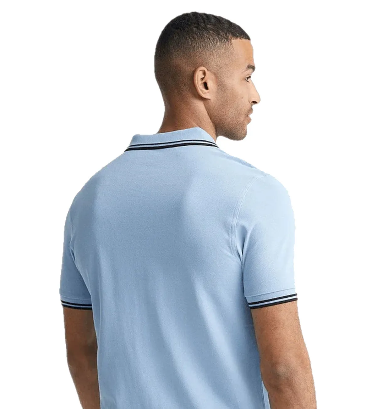 Fred Perry Black Twin Tipped Sky Blue Polo Shirt