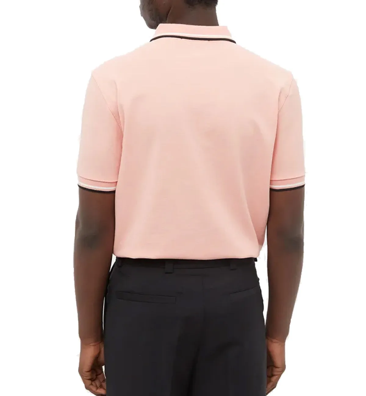 Fred Perry Black White Stripe Pink Polo Shirt