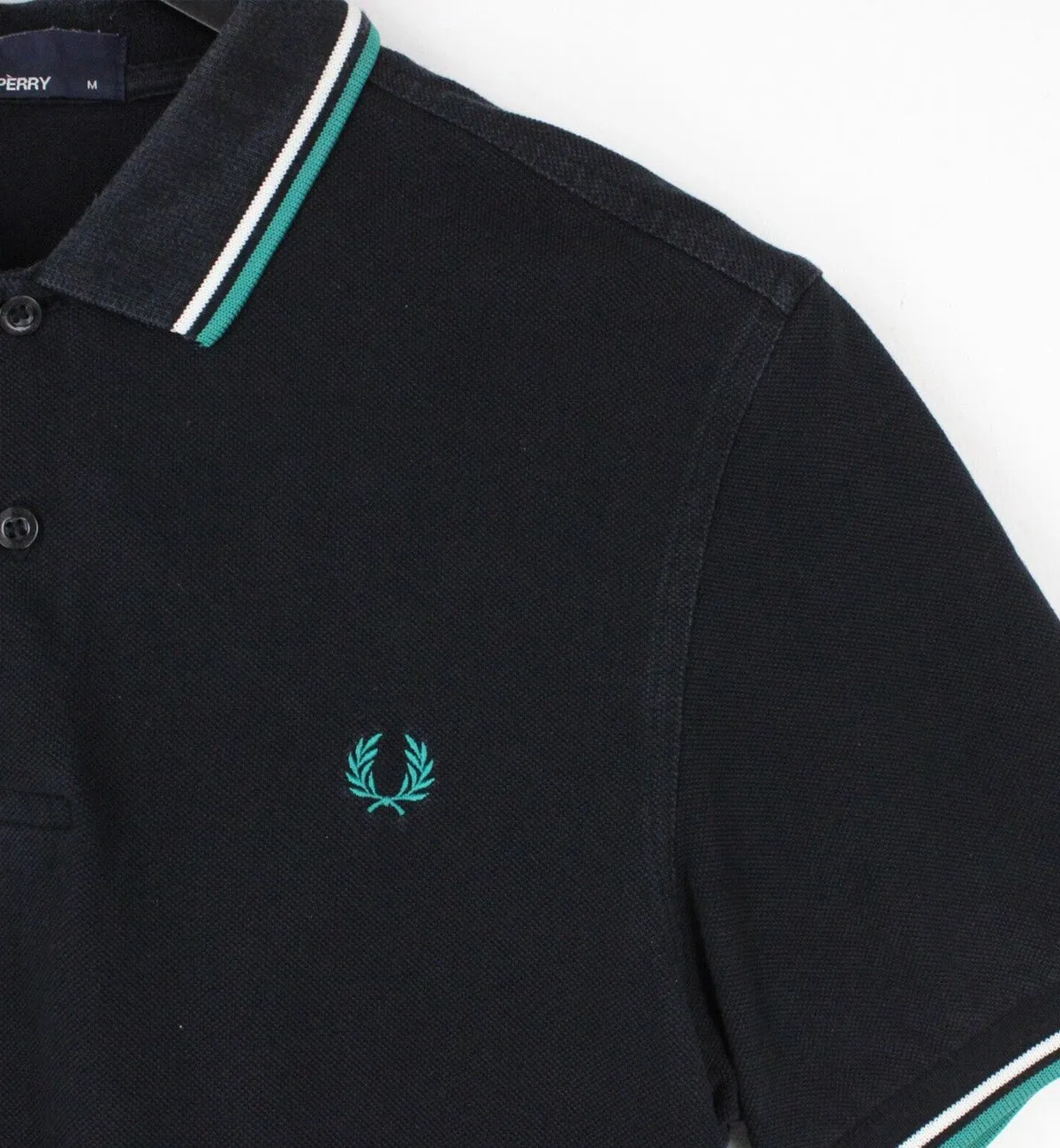 Fred Perry Keppel White Stripe Black Polo Shirt
