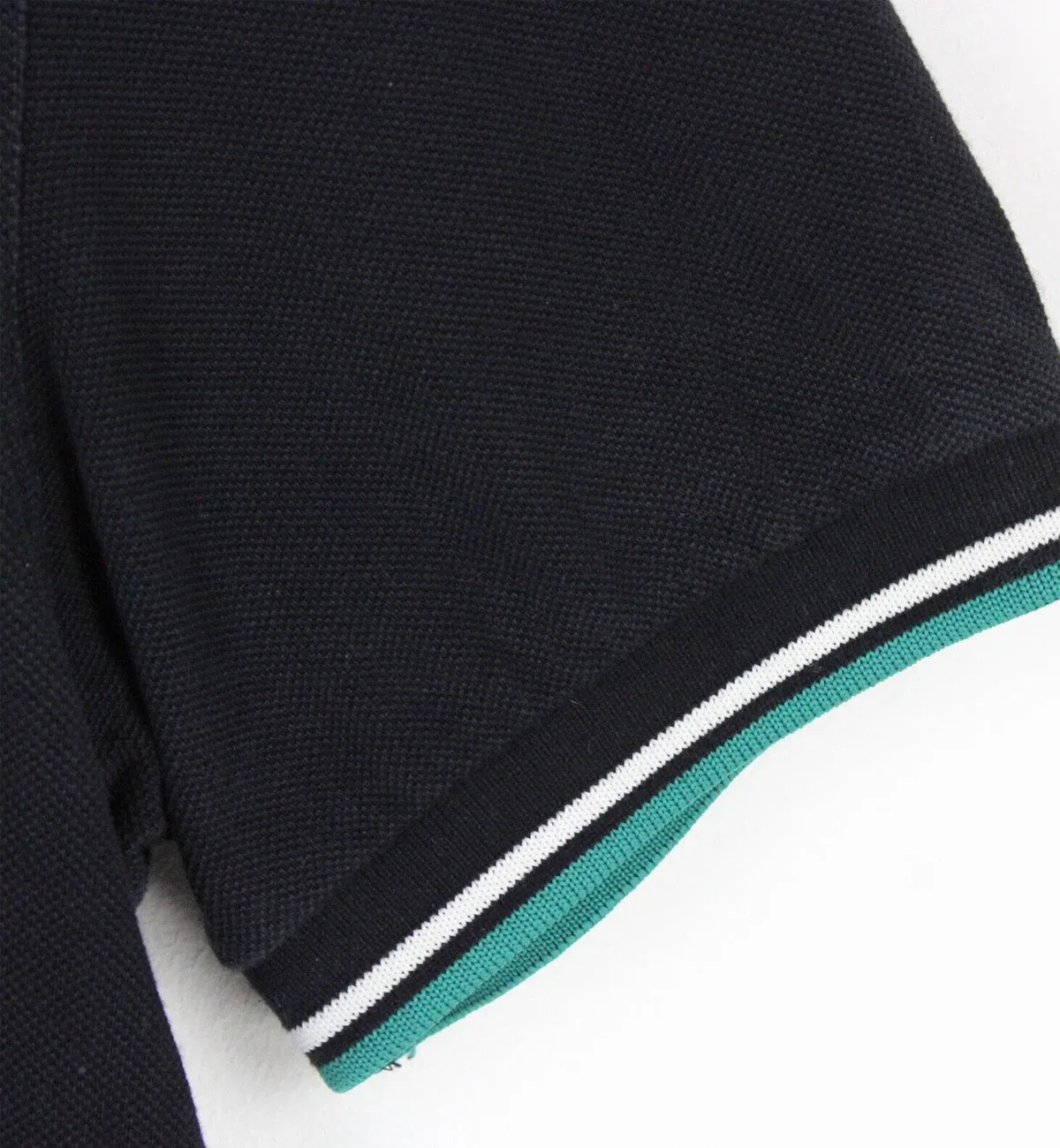 Fred Perry Keppel White Stripe Black Polo Shirt