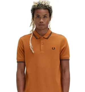 Fred Perry Navy Black Stripe Nut Flake Polo Shirt