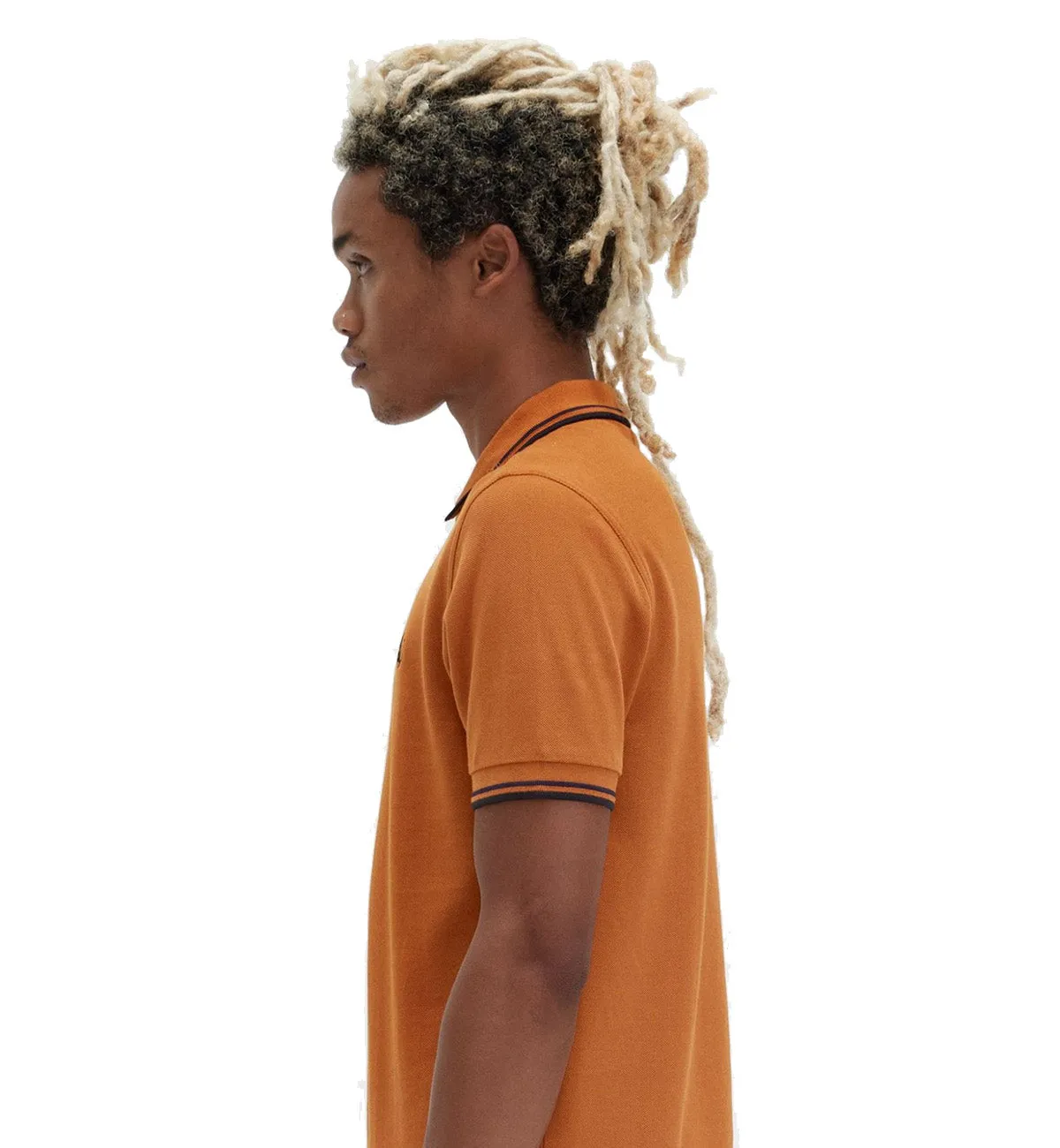 Fred Perry Navy Black Stripe Nut Flake Polo Shirt