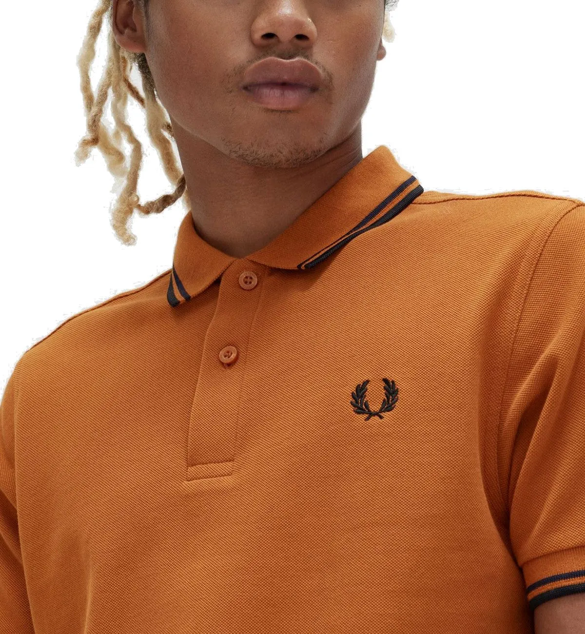 Fred Perry Navy Black Stripe Nut Flake Polo Shirt