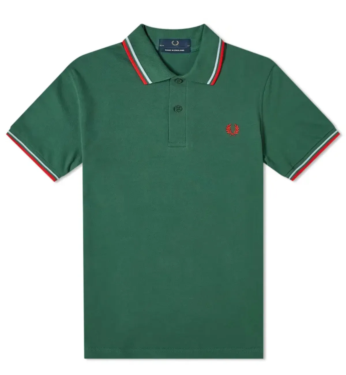 Fred Perry Red Mint Stripe Tartan Green Polo Shirt