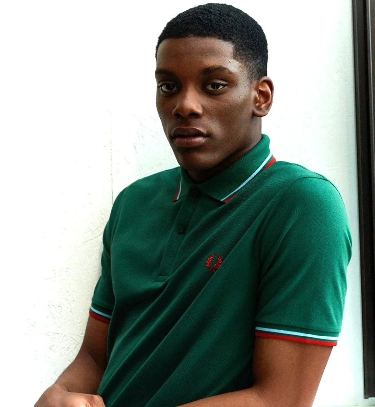 Fred Perry Red Mint Stripe Tartan Green Polo Shirt