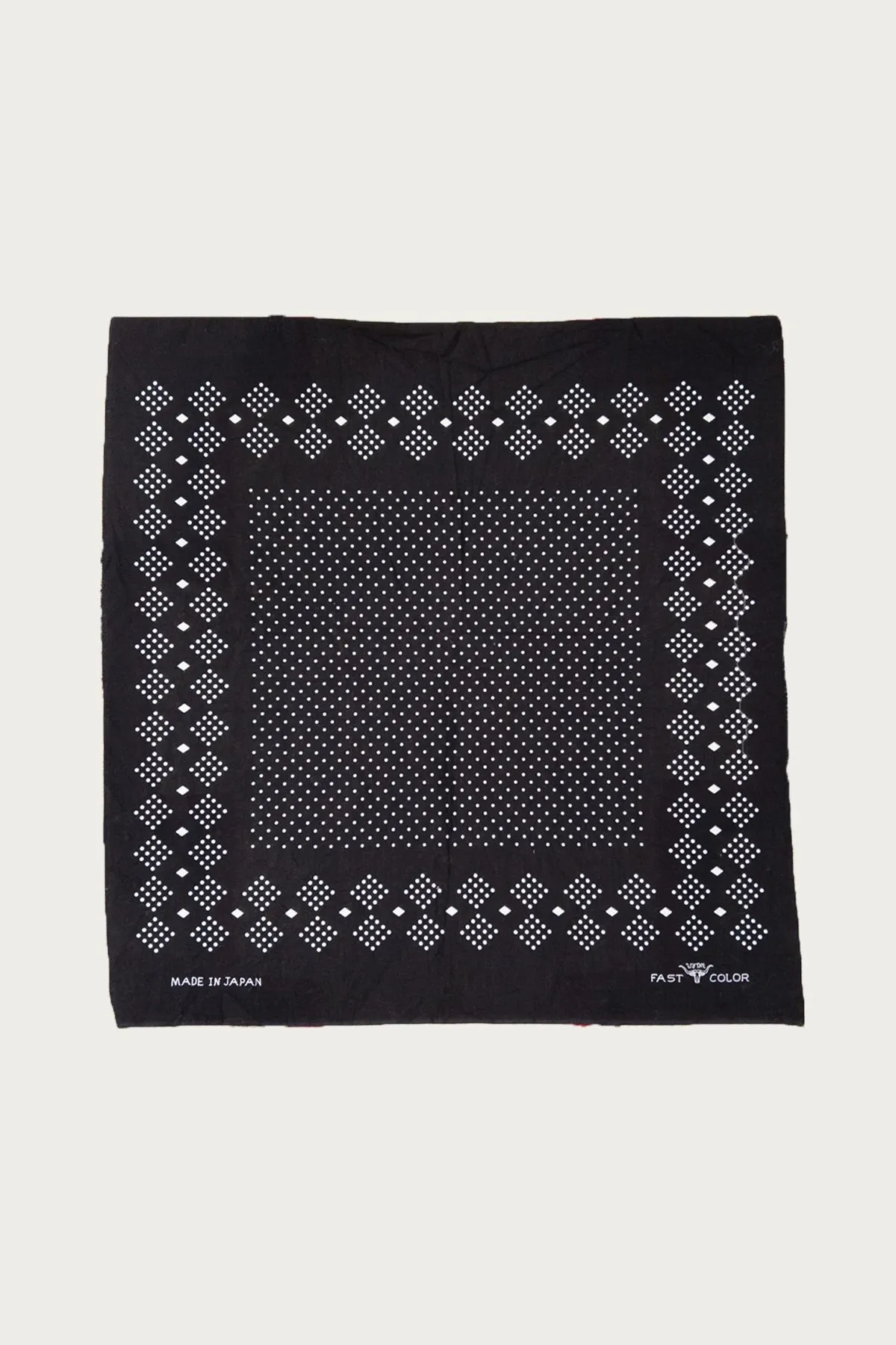 Indigo Selvedge Discharge Bandana - Black