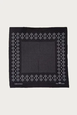 Indigo Selvedge Discharge Bandana - Black