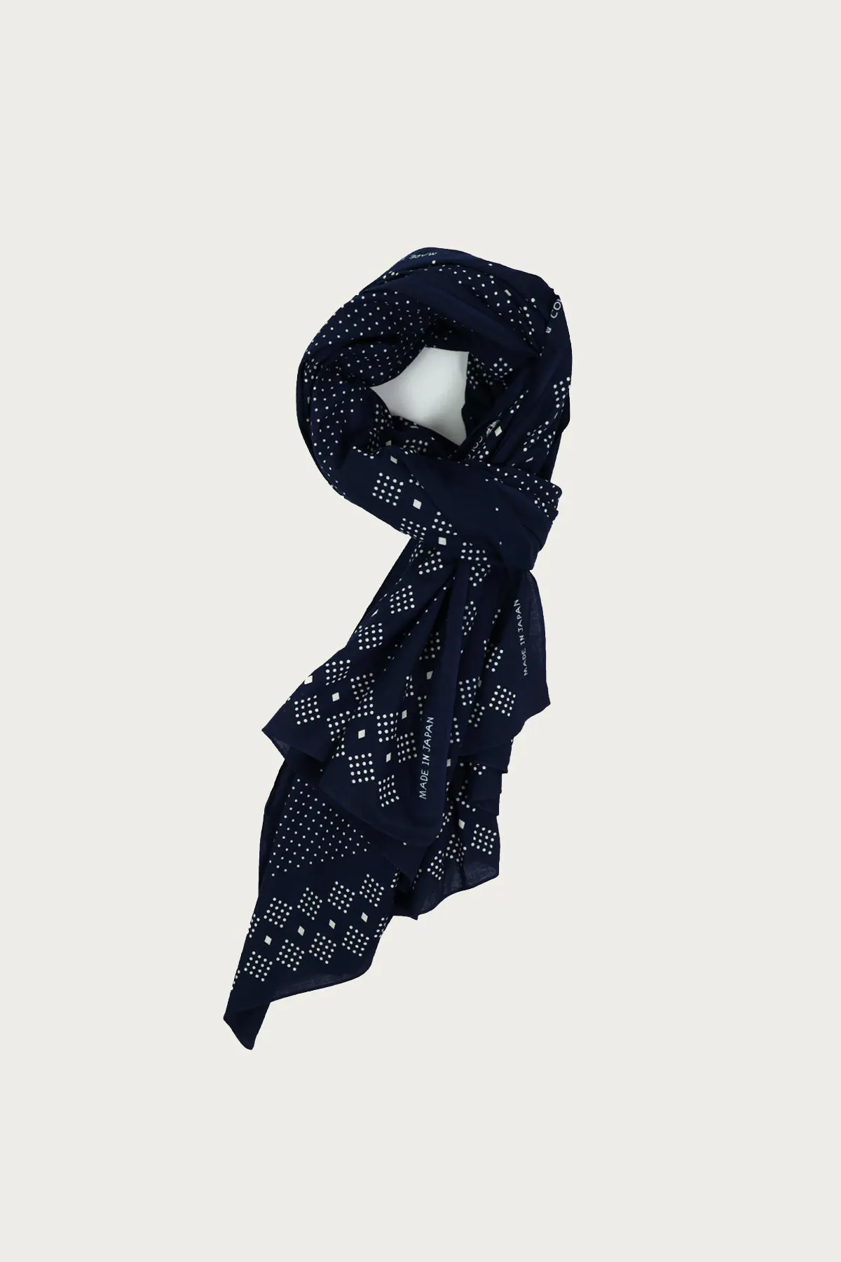 Indigo Selvedge Discharge Bandana - Indigo