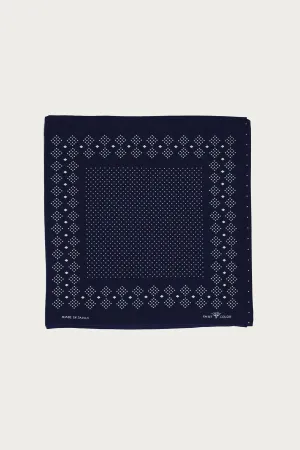 Indigo Selvedge Discharge Bandana - Indigo