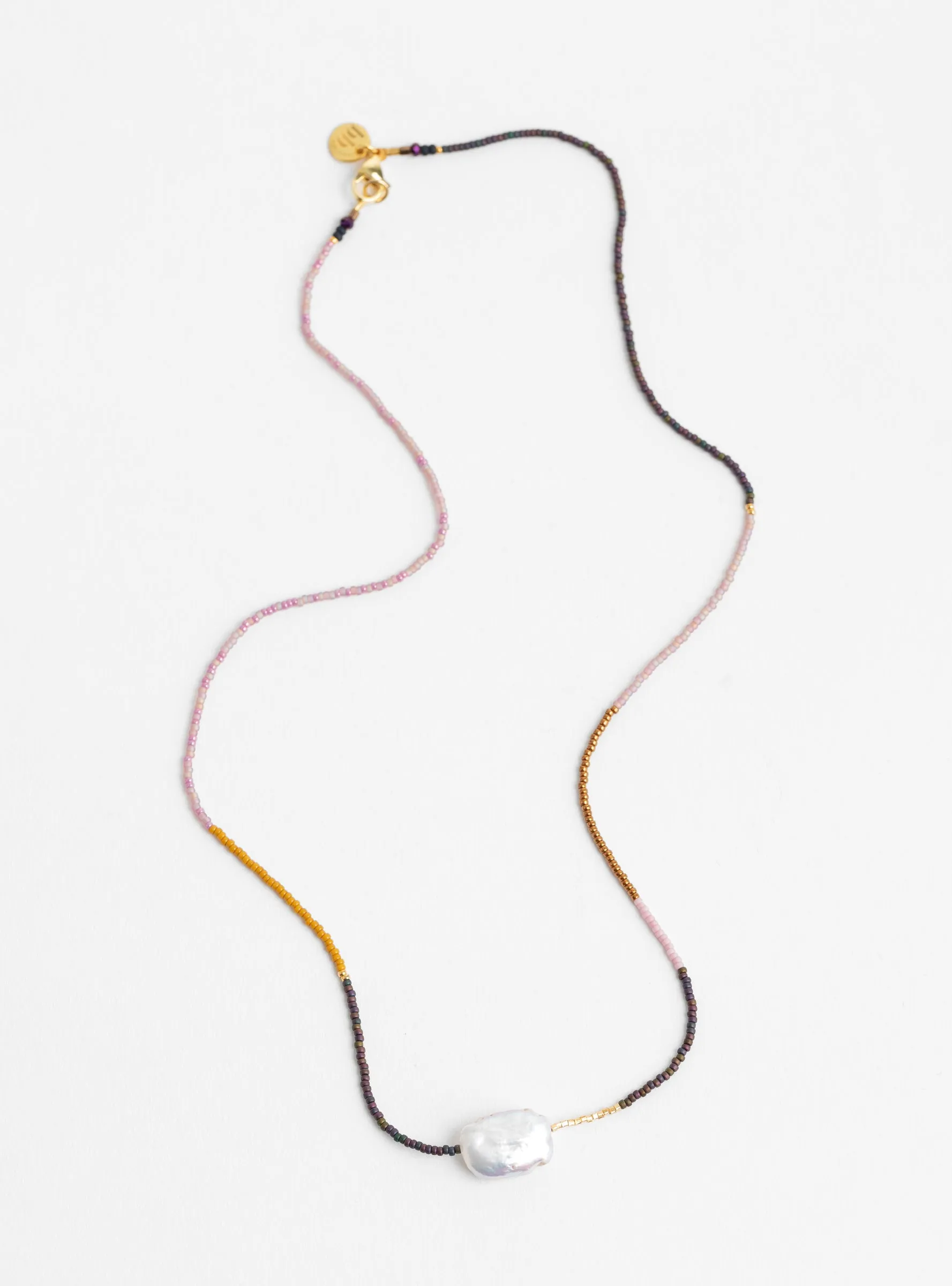 Large Rectangular Baroque Pearl Necklace Multi