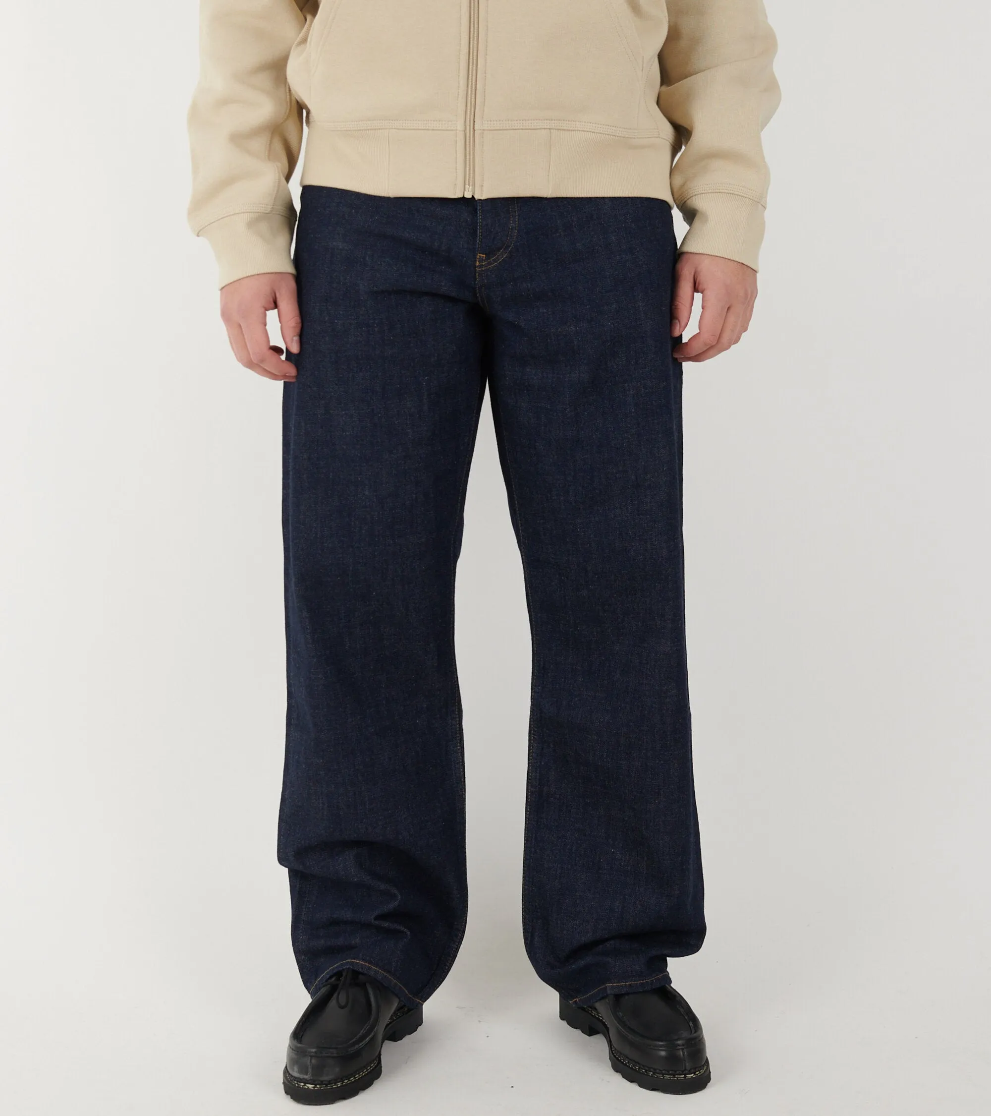 Loose Jeans Simple Rinse Blue