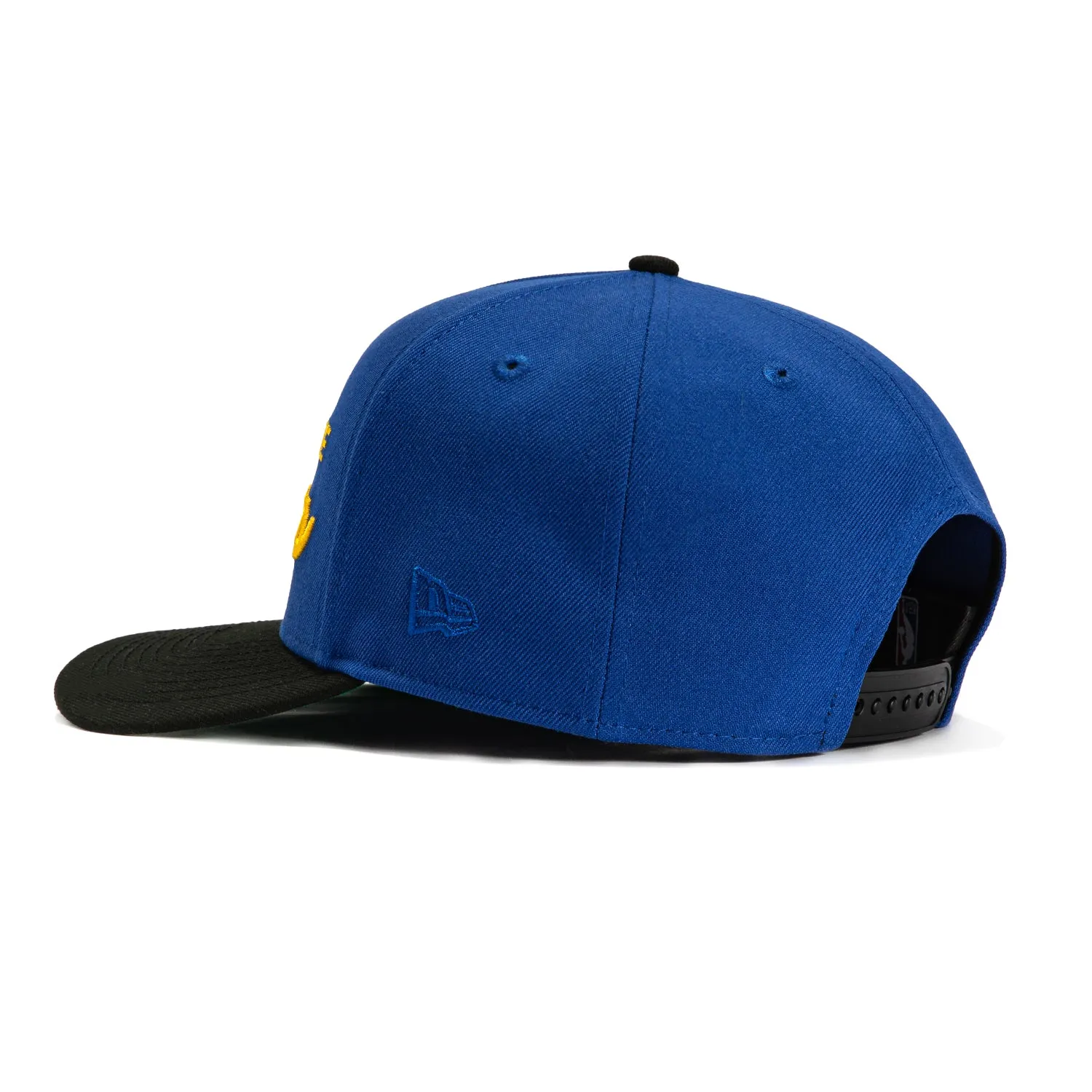 New Era 9Fifty A-Frame Golden State Warriors NBA Logo Patch Script Snapback Hat - Royal. Black