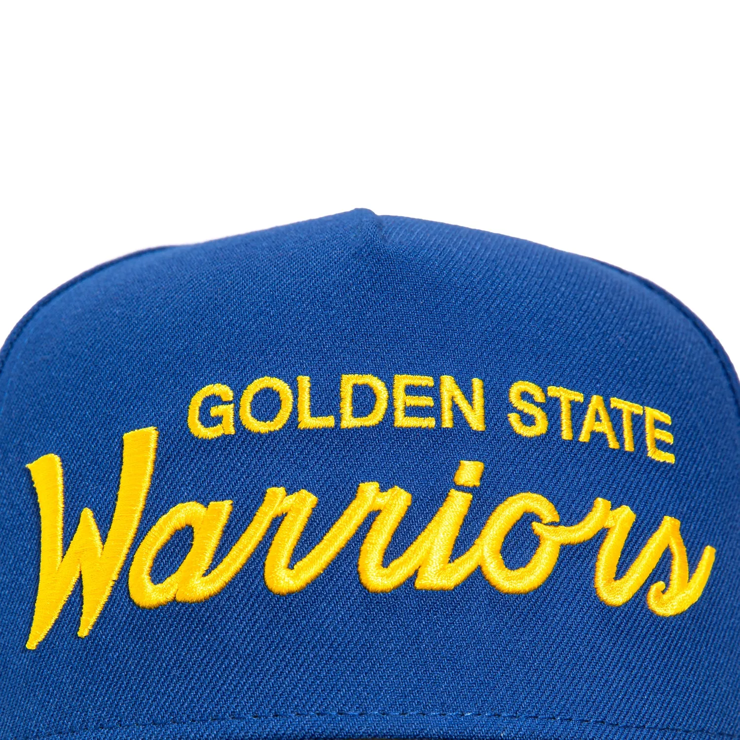 New Era 9Fifty A-Frame Golden State Warriors NBA Logo Patch Script Snapback Hat - Royal. Black