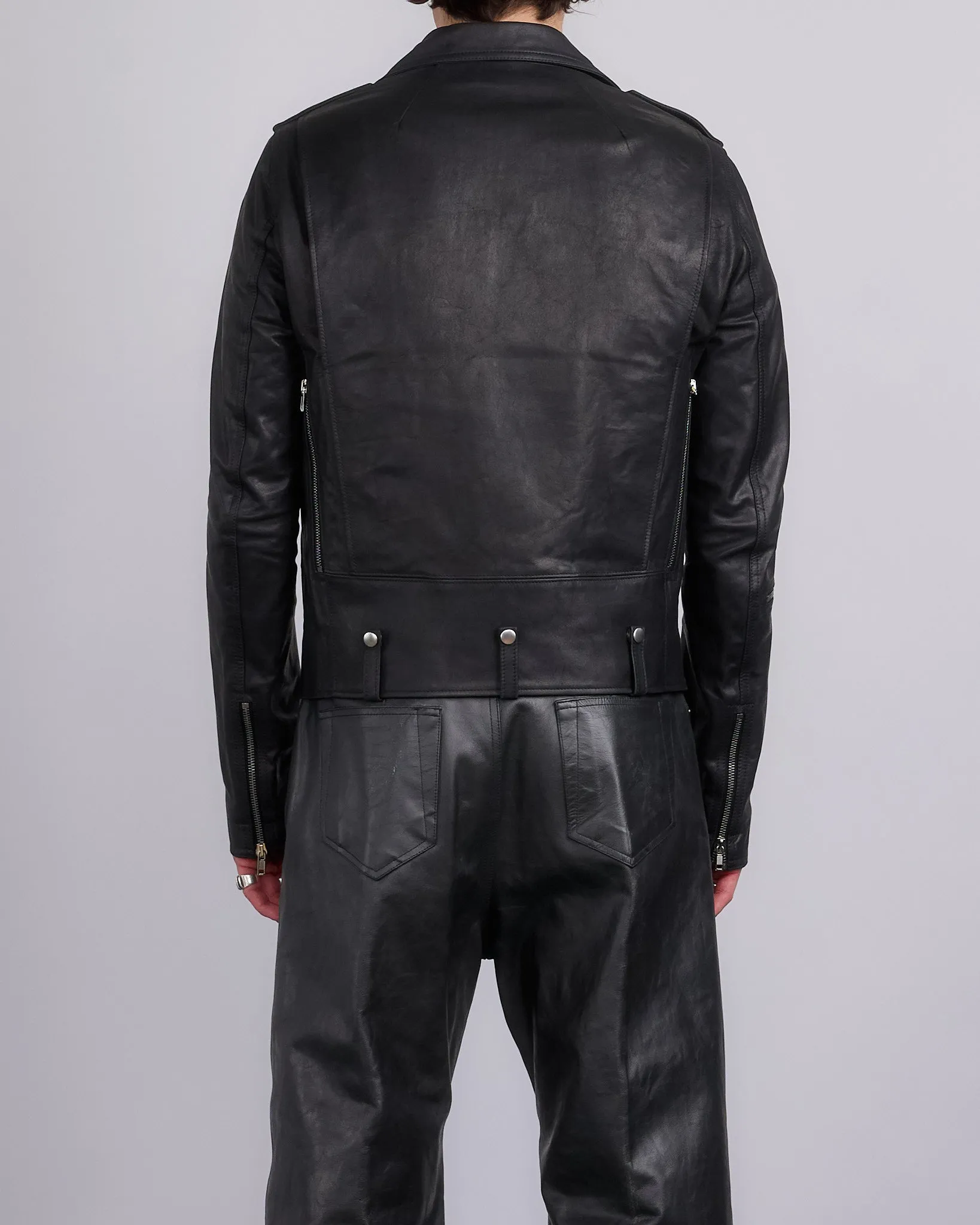 Rick Owens Bauhaus Stooges Jacket Sugar Leather Black