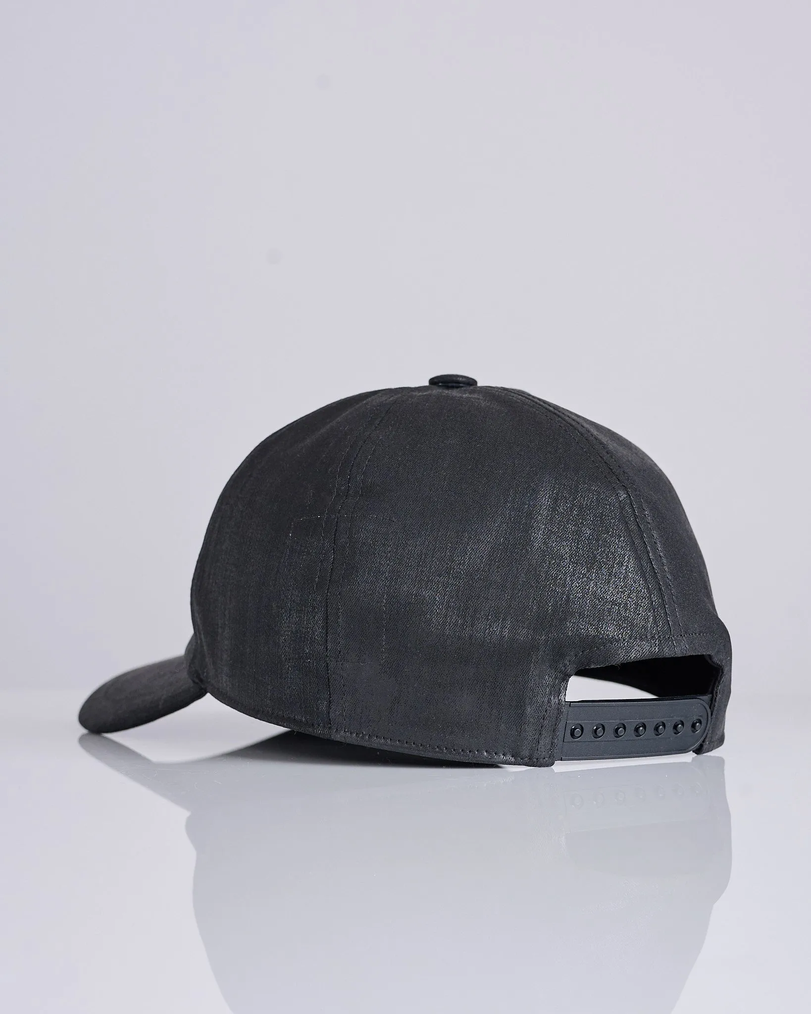 Rick Owens DRKSHDW Baseball Cap Hollywood Foil Stretch Denim Black Pearl