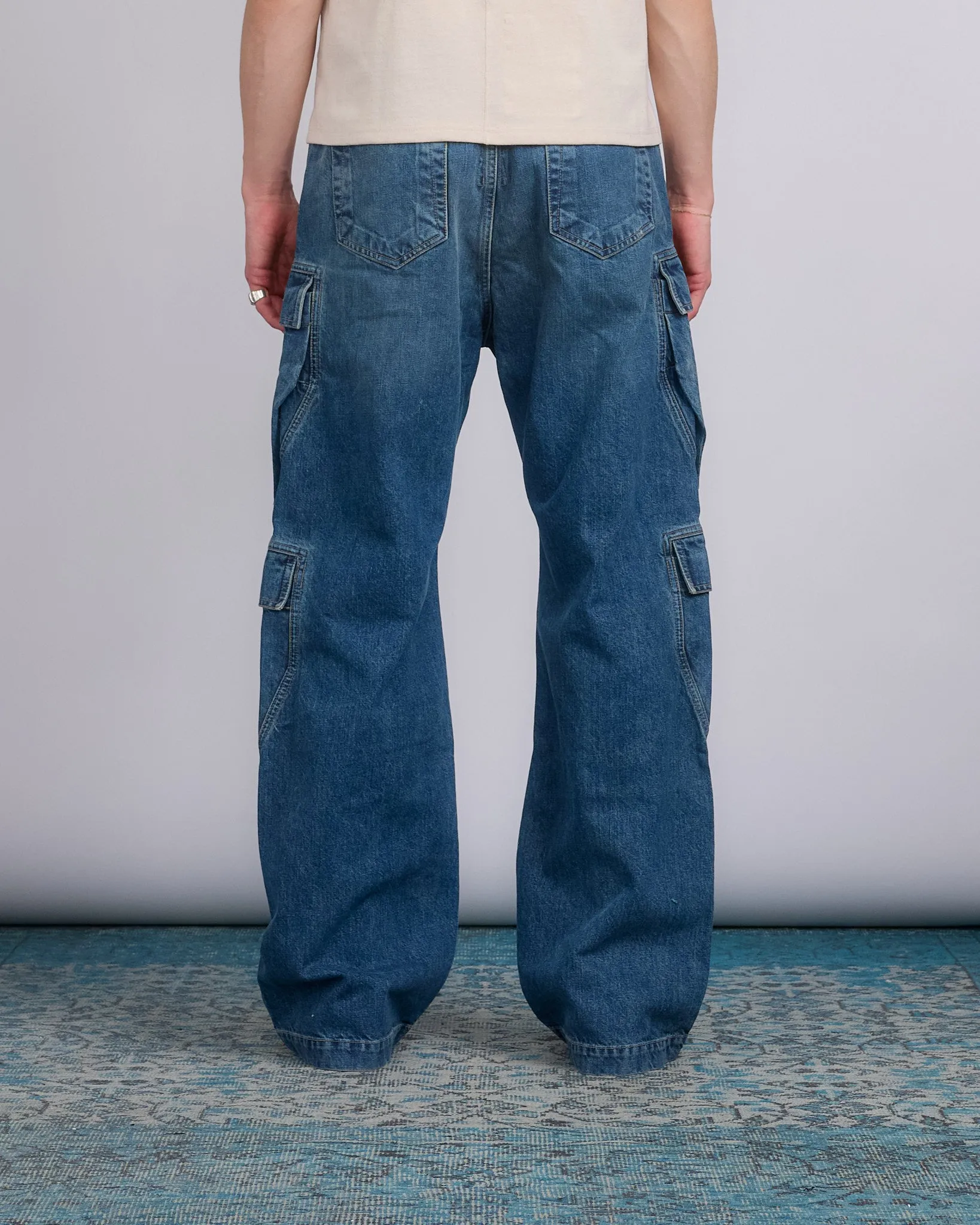 Rick Owens DRKSHDW Double Cargo Jn 13oz Dnm Wshd Indigo