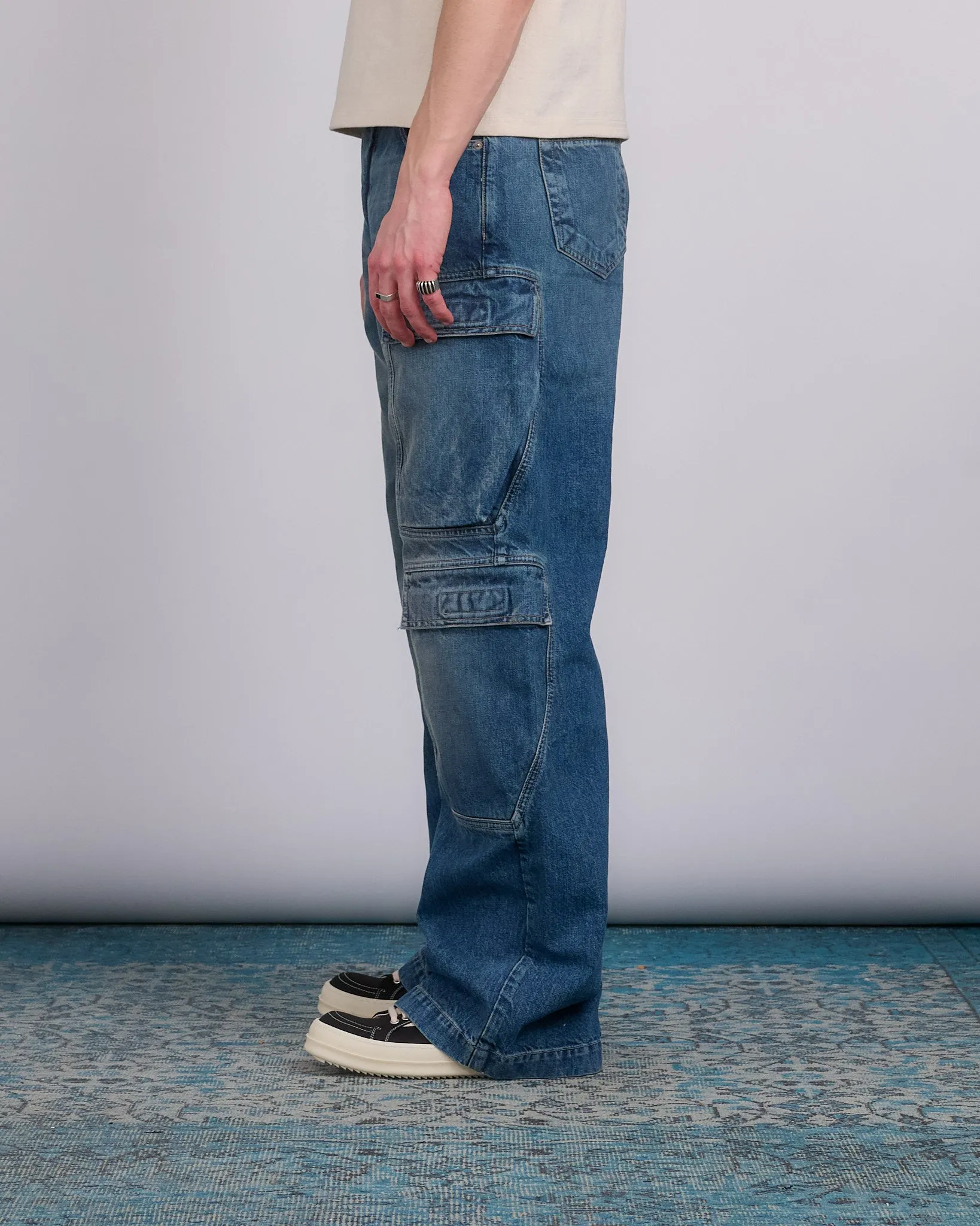 Rick Owens DRKSHDW Double Cargo Jn 13oz Dnm Wshd Indigo