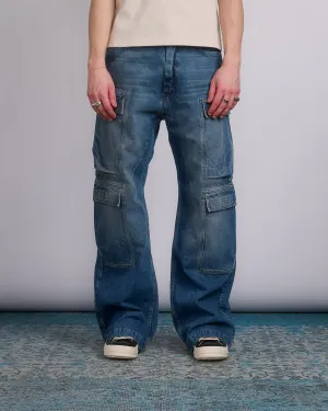 Rick Owens DRKSHDW Double Cargo Jn 13oz Dnm Wshd Indigo