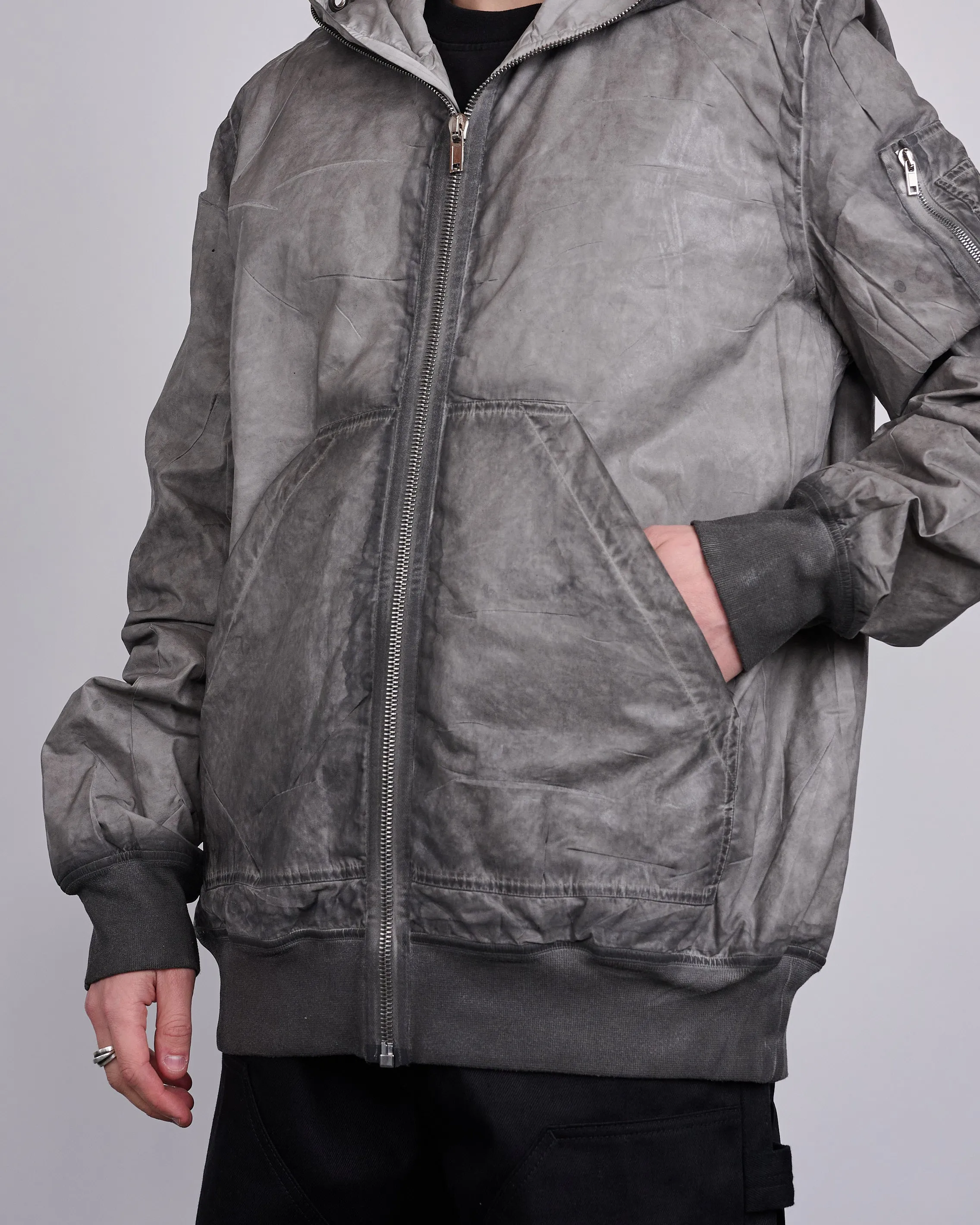 Rick Owens DRKSHDW Gimp Flight Bomber Foil Poplin Dark Dust