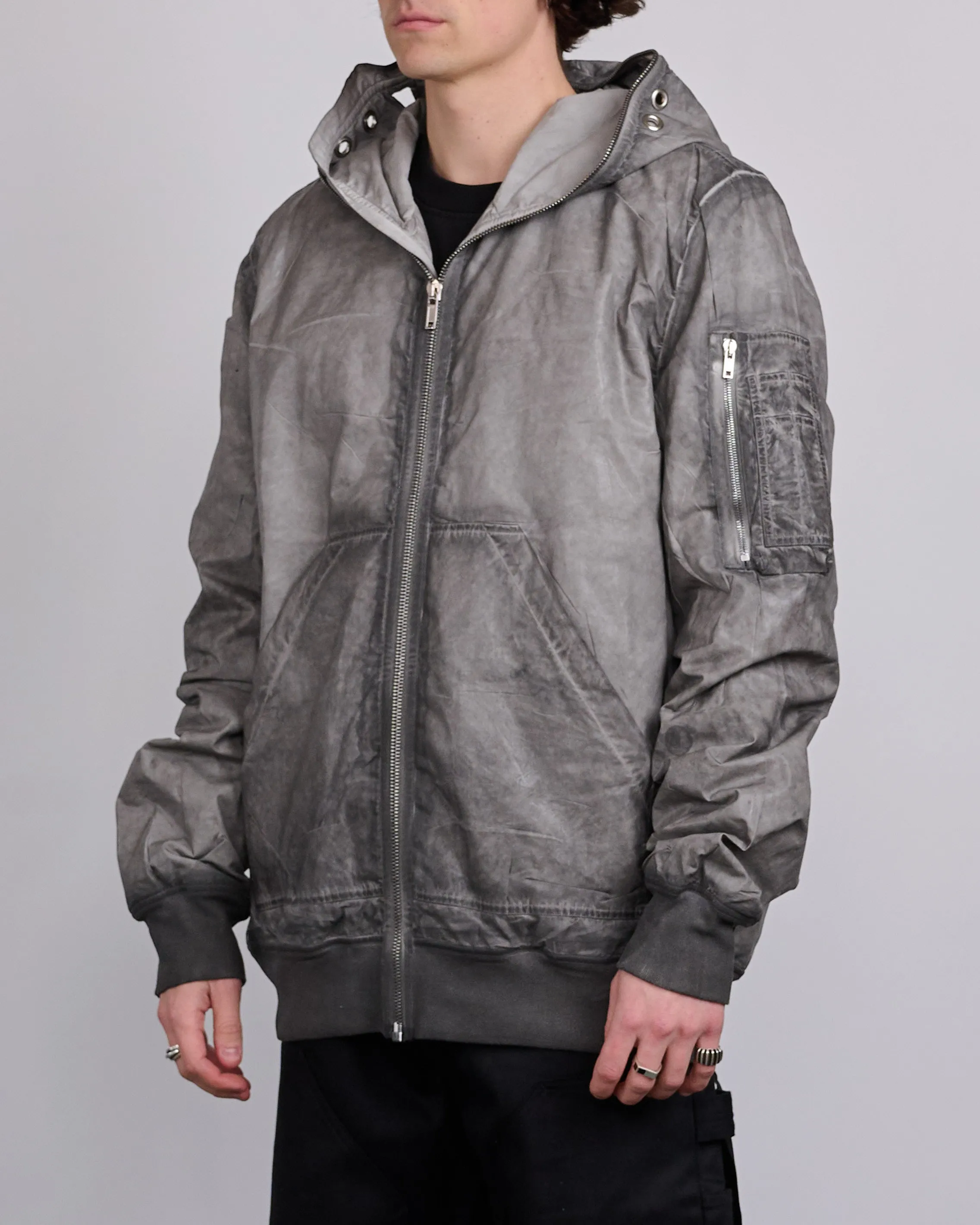 Rick Owens DRKSHDW Gimp Flight Bomber Foil Poplin Dark Dust