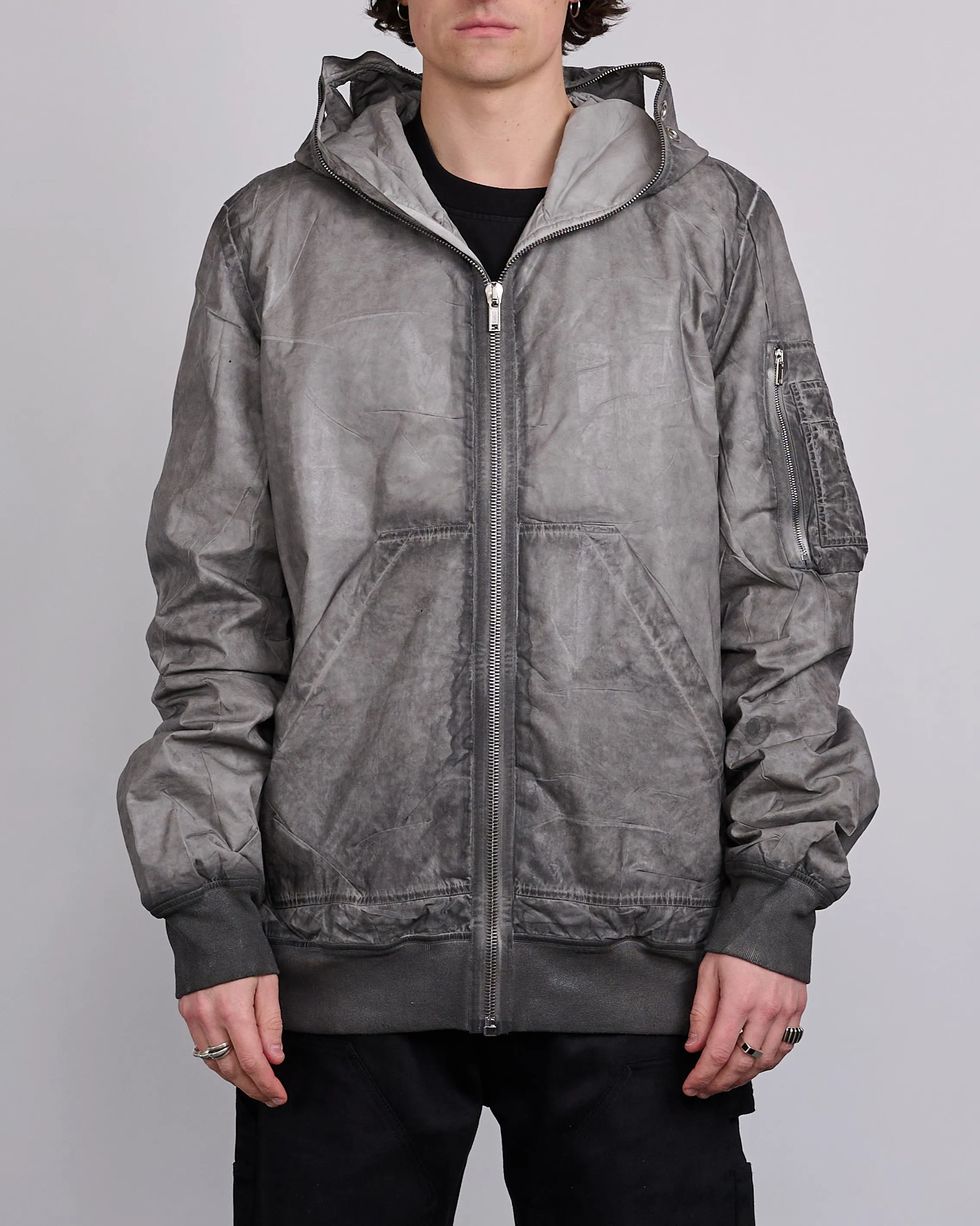 Rick Owens DRKSHDW Gimp Flight Bomber Foil Poplin Dark Dust