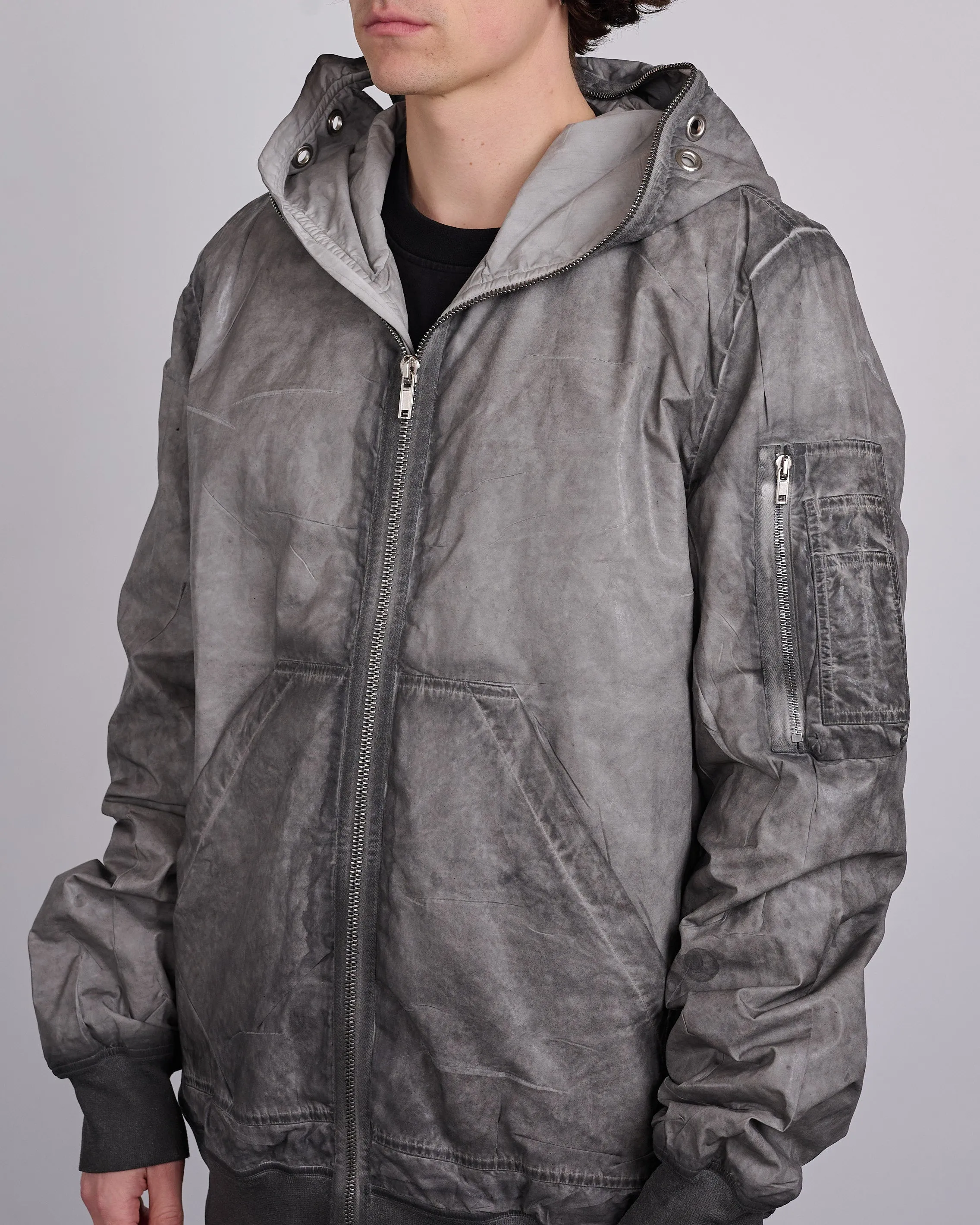 Rick Owens DRKSHDW Gimp Flight Bomber Foil Poplin Dark Dust