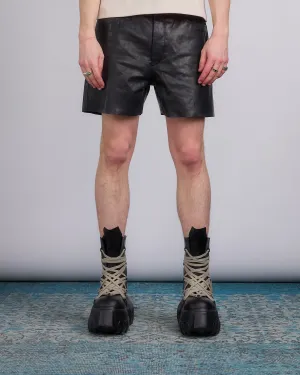 Rick Owens Geth Cutoff Short Sugar Leather Black