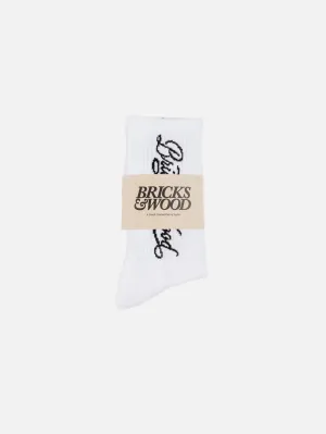 Script Logo Socks - White