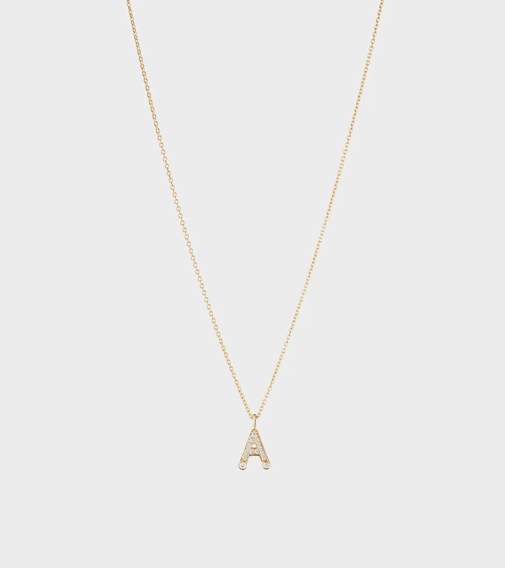 Simple A Necklace Gold