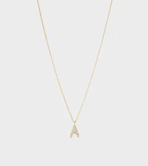 Simple A Necklace Gold