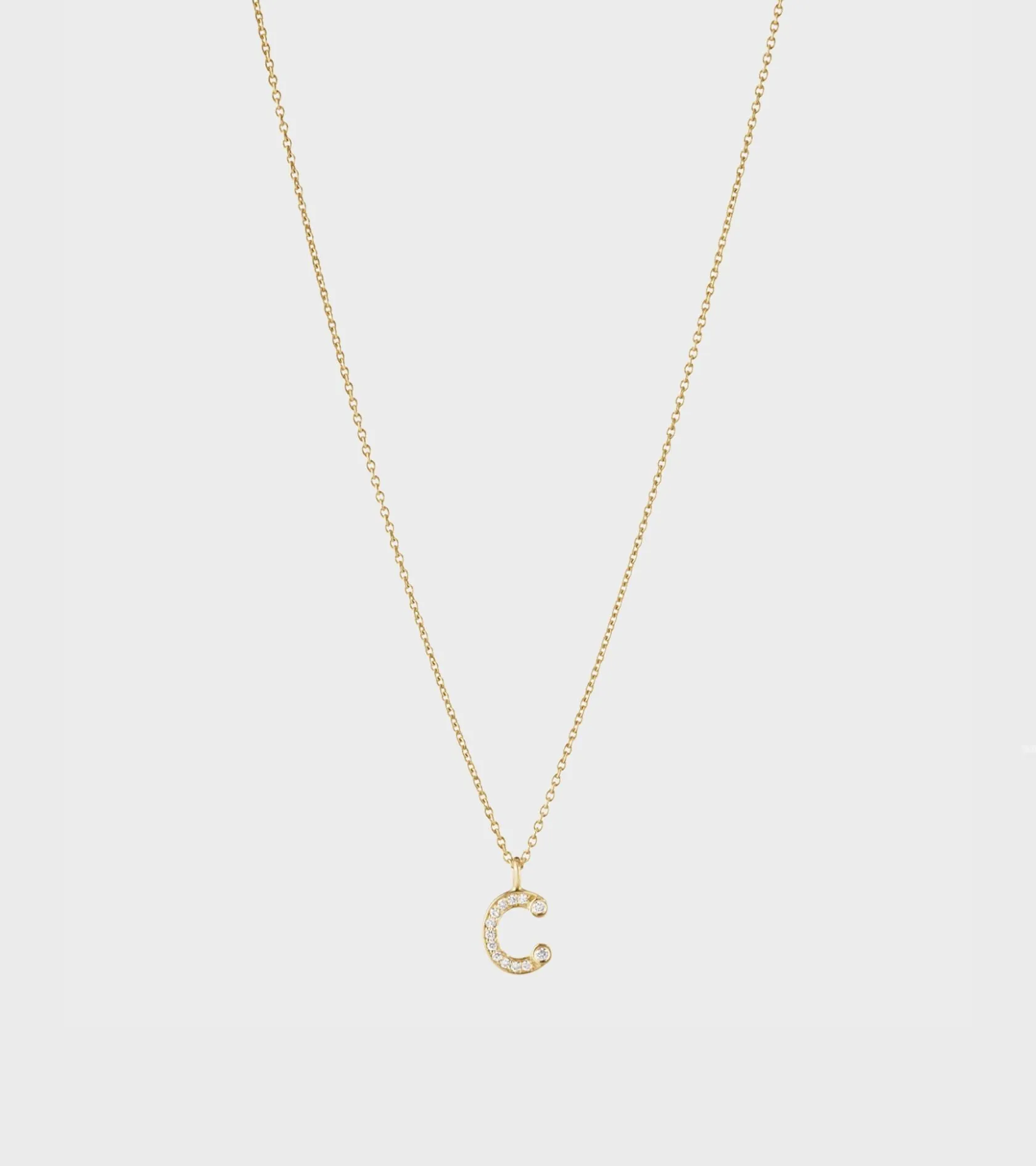 Simple C Necklace Gold